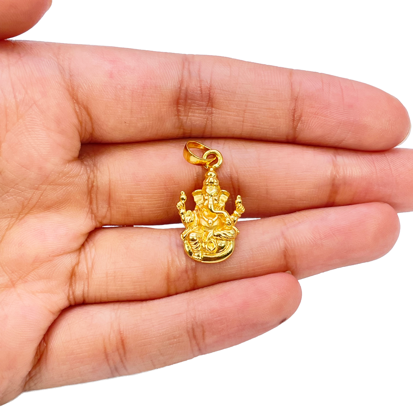 22ct Yellow Gold High Polished Ganesha Pendant 27mm Length