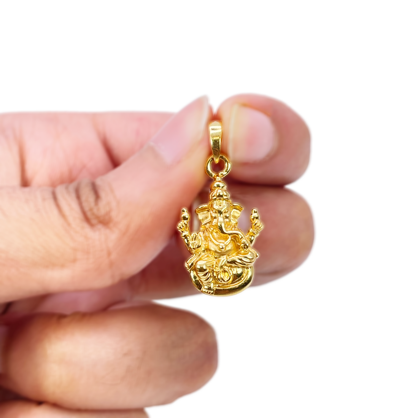 22ct Yellow Gold High Polished Ganesha Pendant 27mm Length