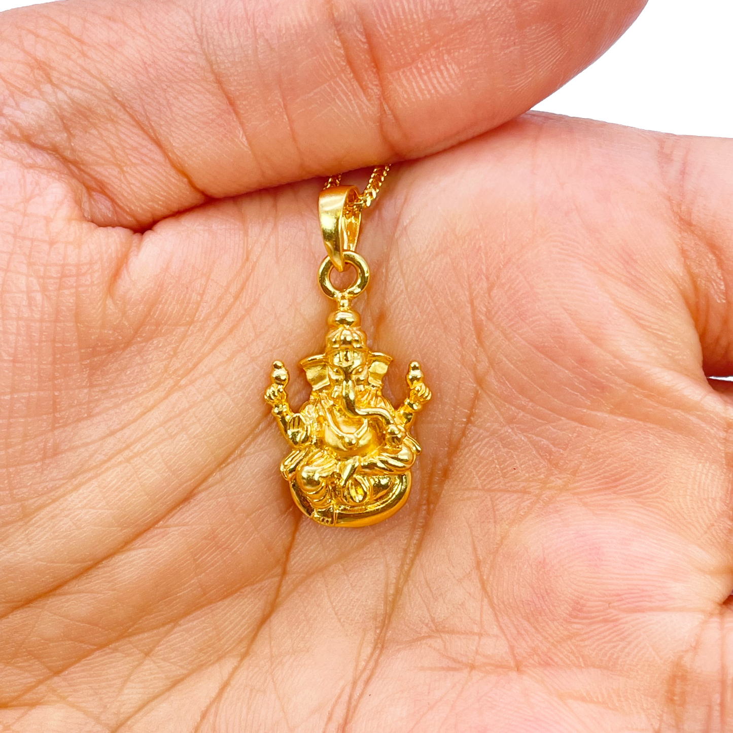 22ct Yellow Gold High Polished Ganesha Pendant 27mm Length