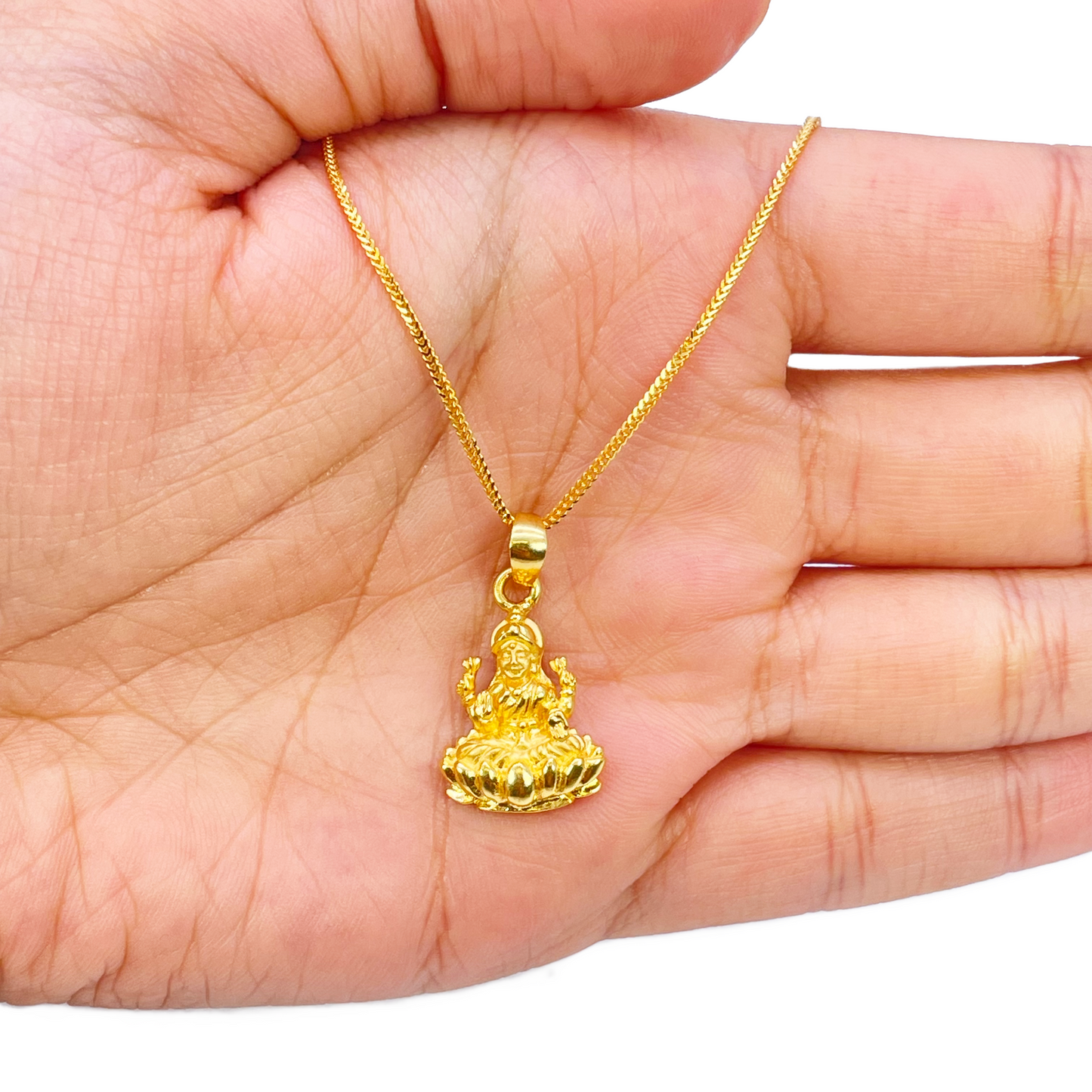 22ct Yellow Gold High Polished Lakshmi Pendant 26mm Length