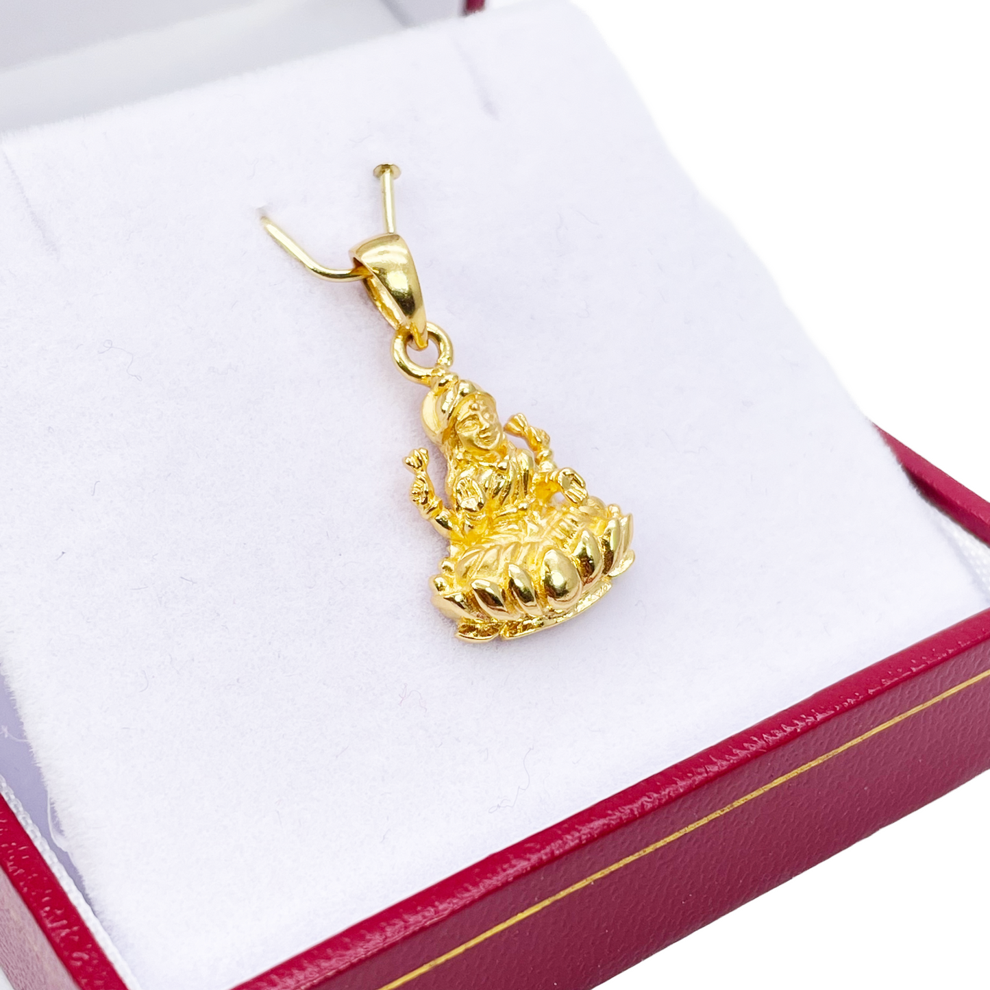 22ct Yellow Gold High Polished Lakshmi Pendant 26mm Length