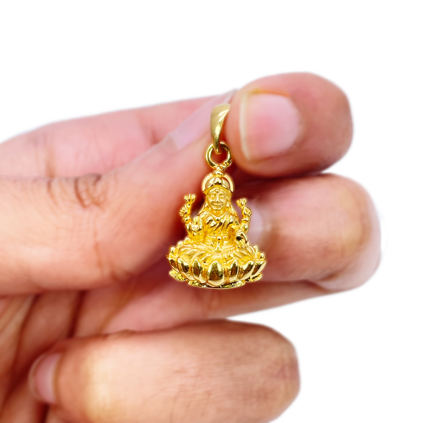 22ct Yellow Gold High Polished Lakshmi Pendant 26mm Length