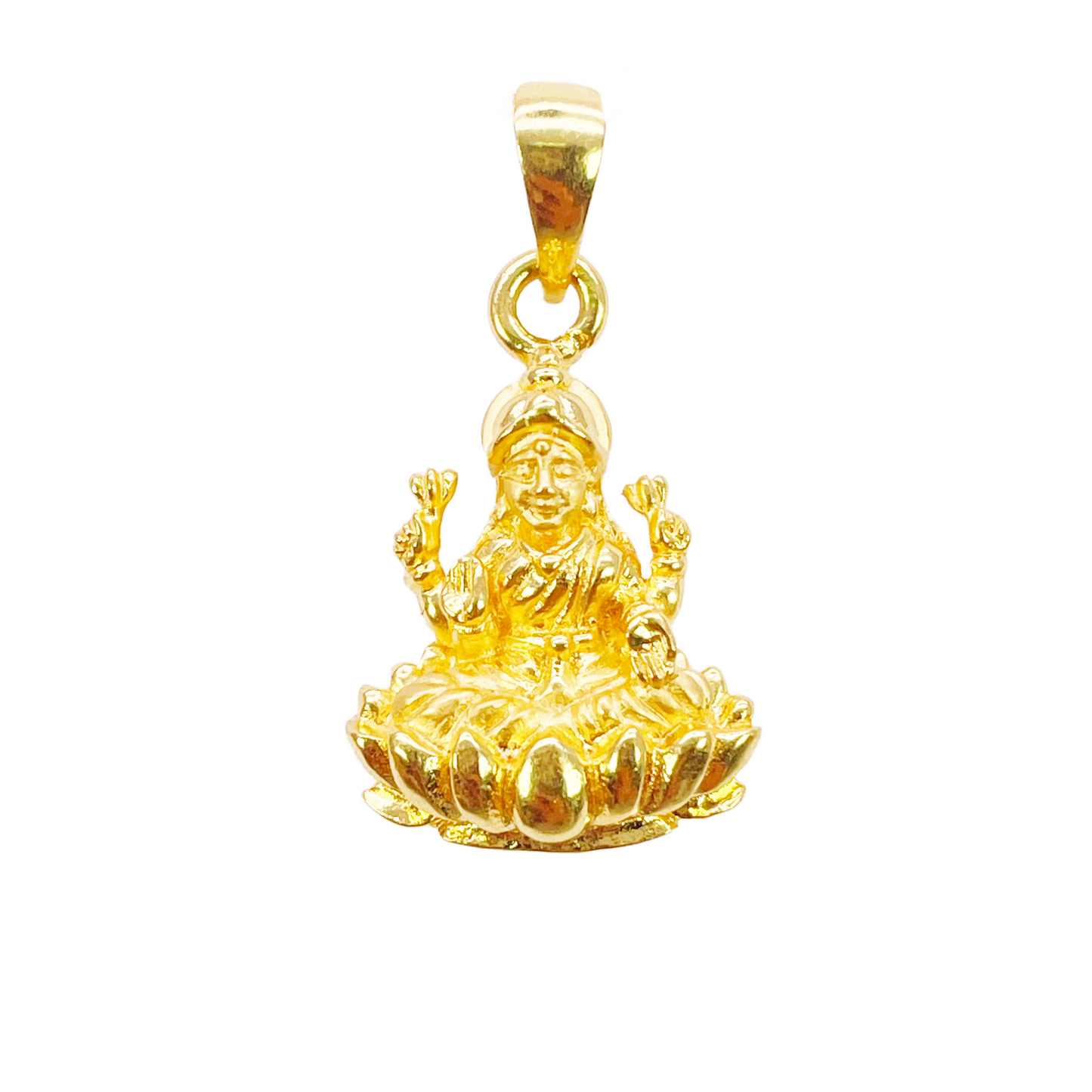 22ct Yellow Gold High Polished Lakshmi Pendant 26mm Length
