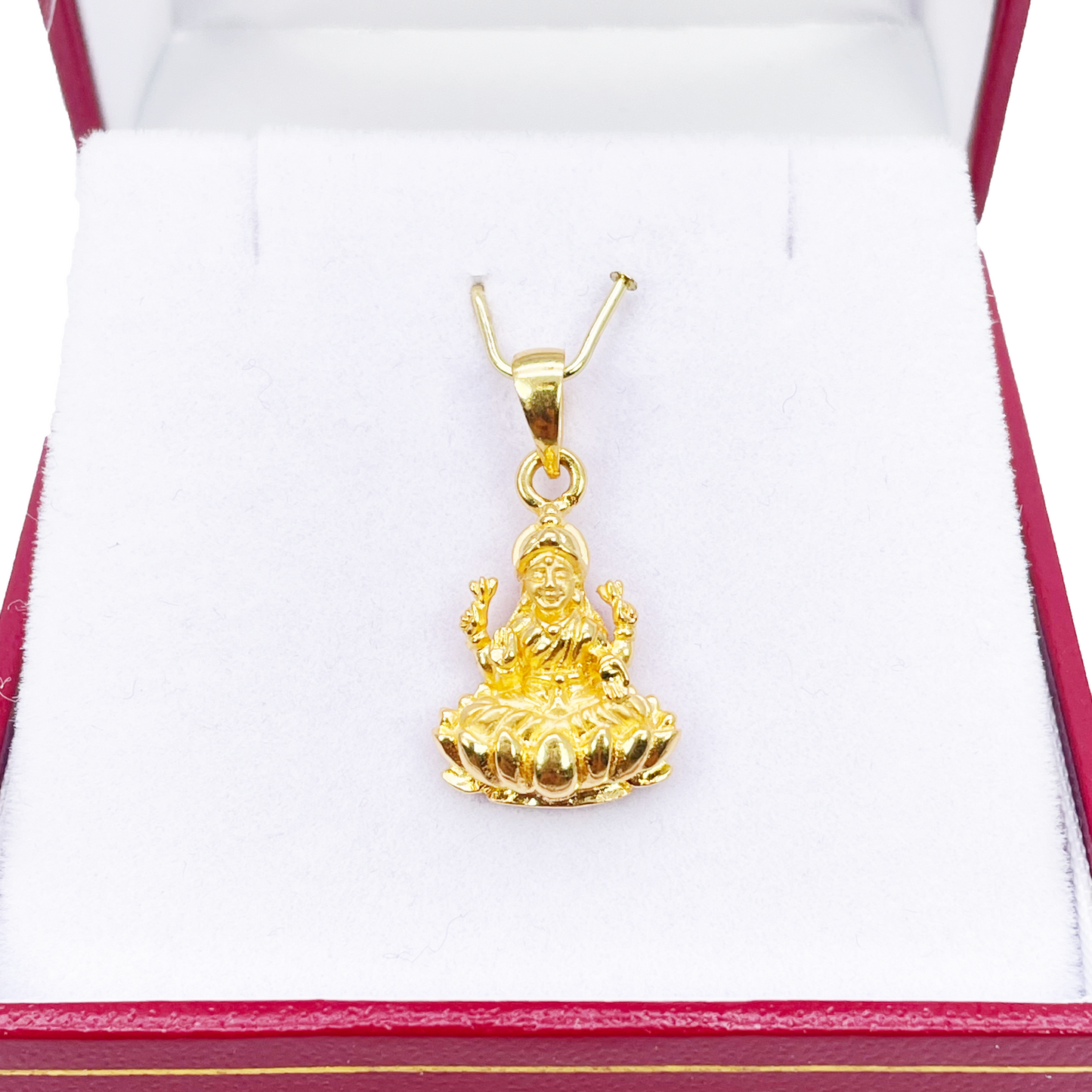 22ct Yellow Gold High Polished Lakshmi Pendant 26mm Length