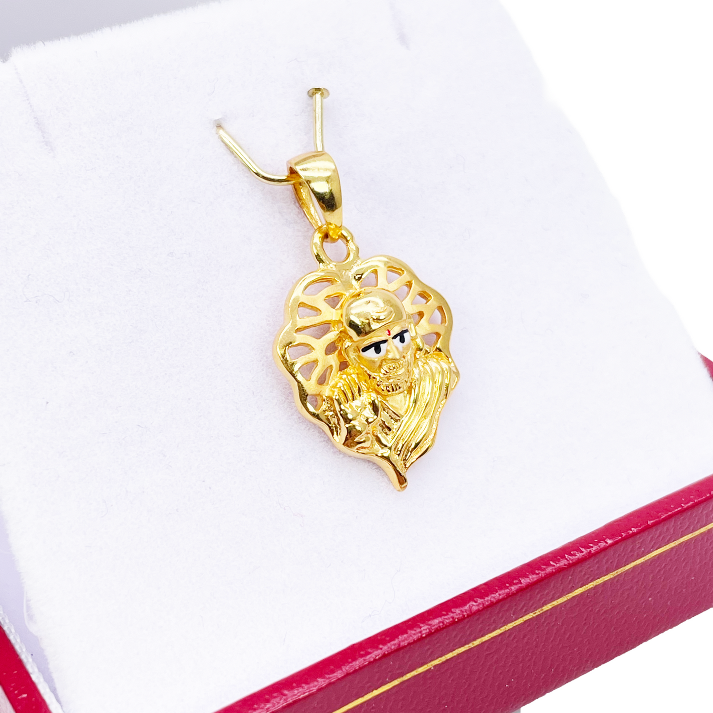 22ct Yellow Gold High Polished Sai Baba Pendant 22mm Length