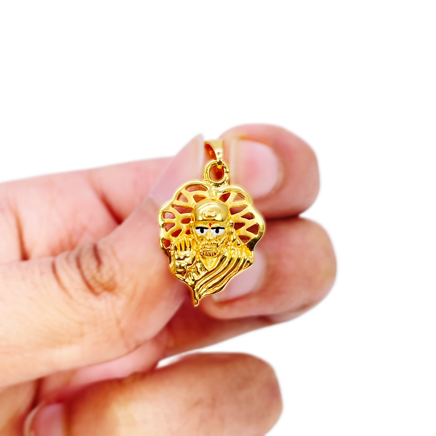22ct Yellow Gold High Polished Sai Baba Pendant 22mm Length