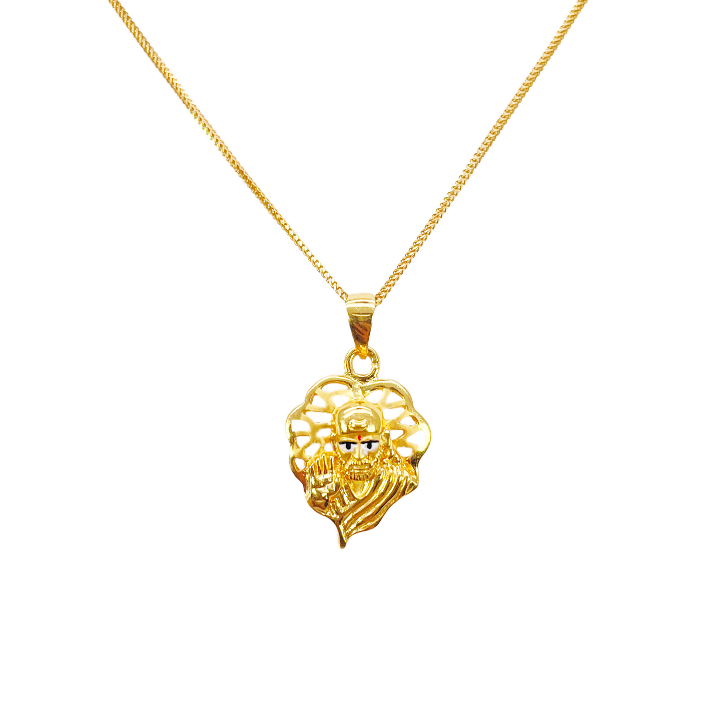 22ct Yellow Gold High Polished Sai Baba Pendant 22mm Length