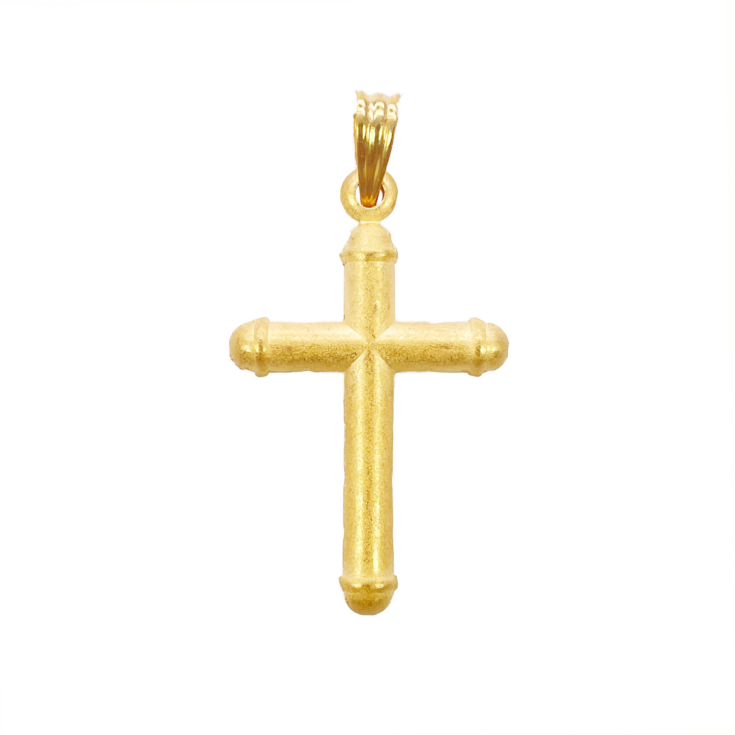22ct Yellow Gold Lightweight Matt Cross Pendant 35mm Length 19mm Width