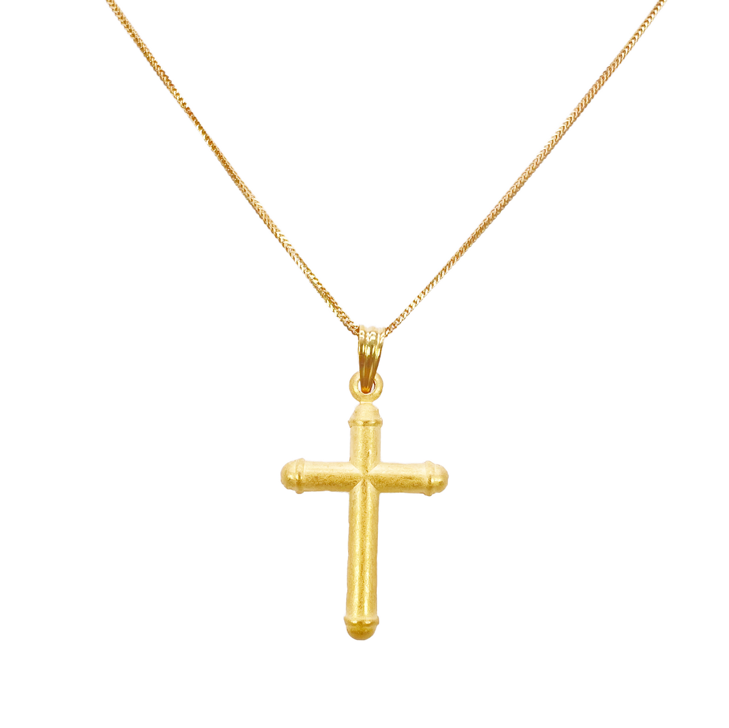 22ct Yellow Gold Lightweight Matt Cross Pendant 35mm Length 19mm Width