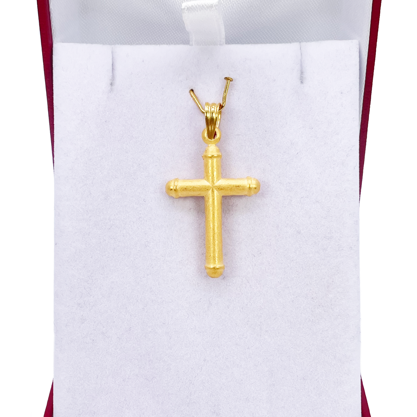 22ct Yellow Gold Lightweight Matt Cross Pendant 35mm Length 19mm Width