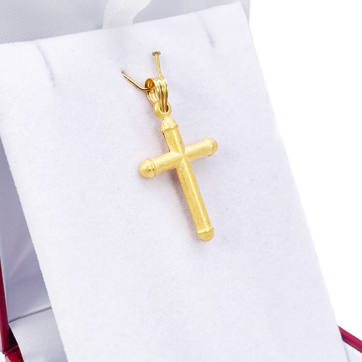 22ct Yellow Gold Lightweight Matt Cross Pendant 35mm Length 19mm Width
