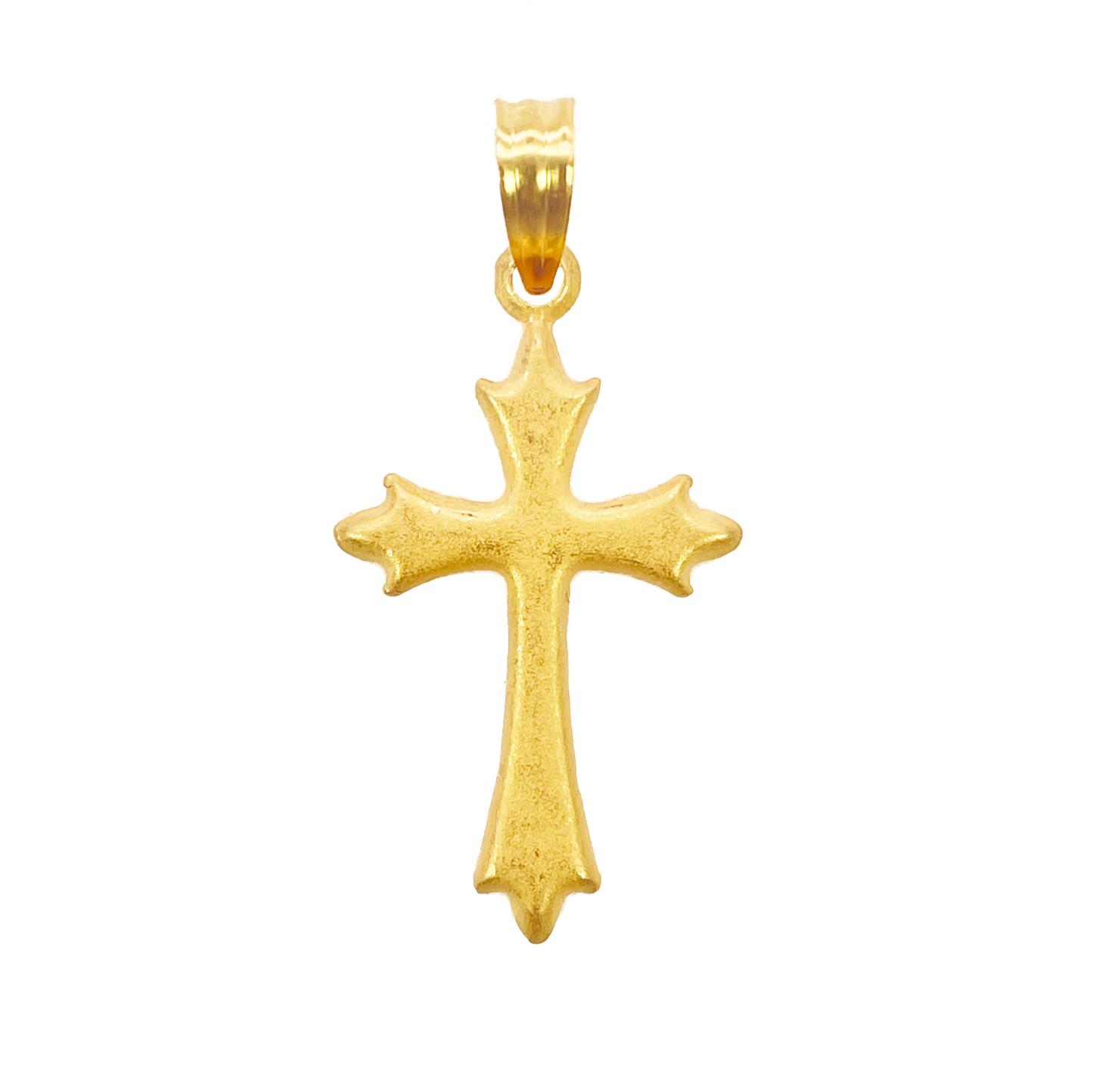 22ct Yellow Gold Lightweight Matt Cross Pendant 32mm Length 16mm Width