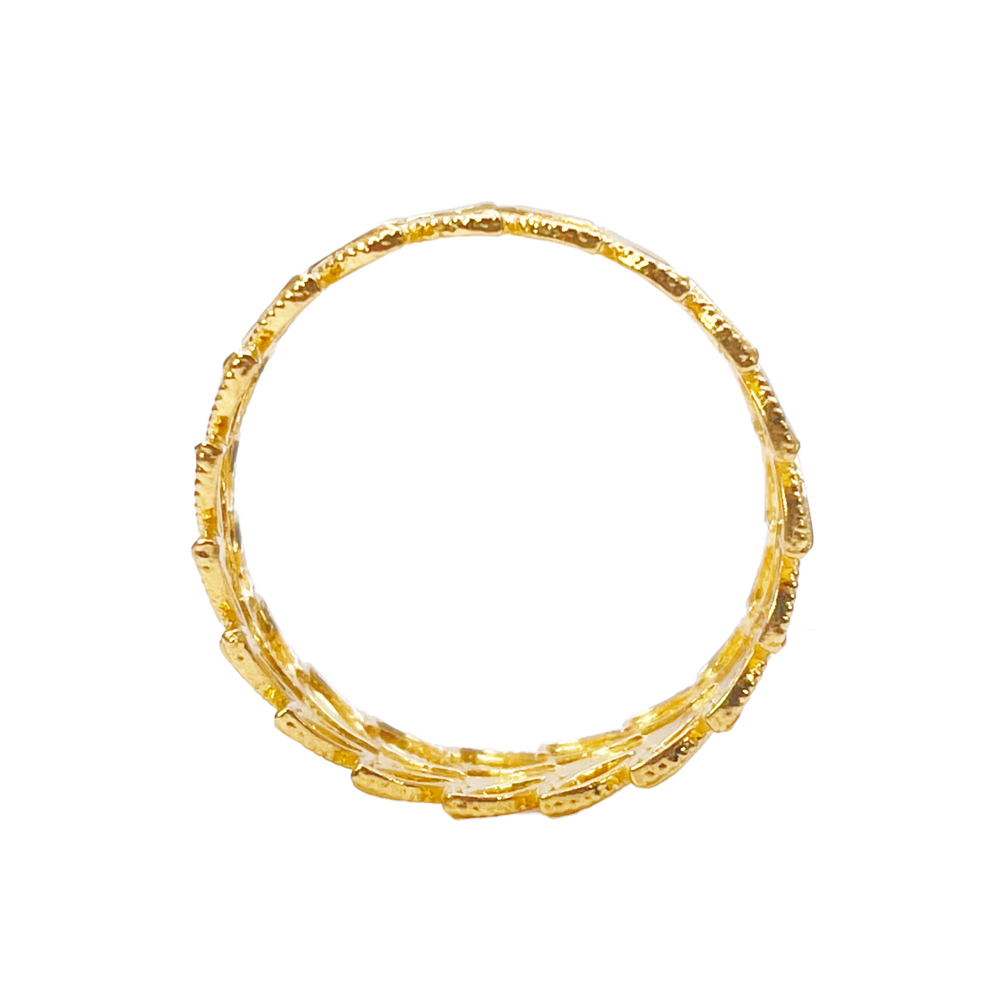 22ct Yellow Gold Beautiful High Polished Milgrain Floral Leaf Design Ring