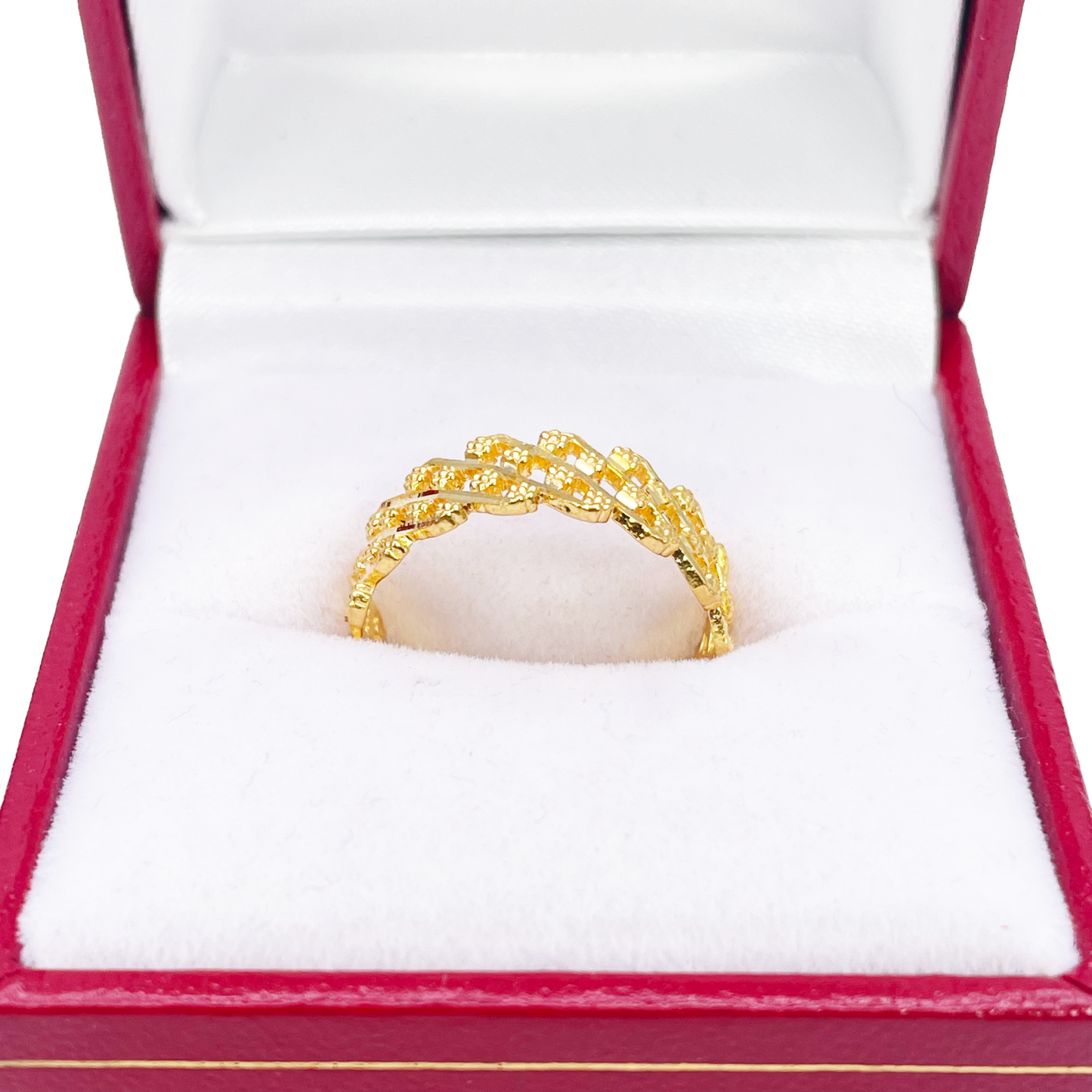 22ct Yellow Gold Beautiful High Polished Floral Design Ring