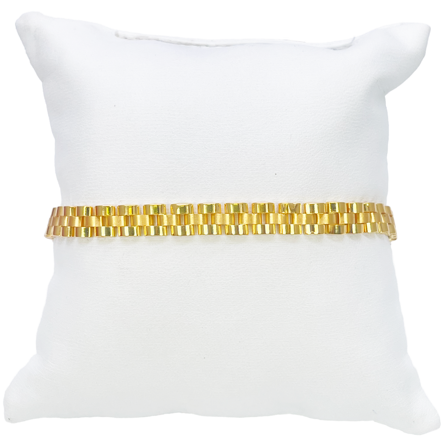 22ct Yellow Gold Brick link Presidential Bracelet 8 Inches 6mm width