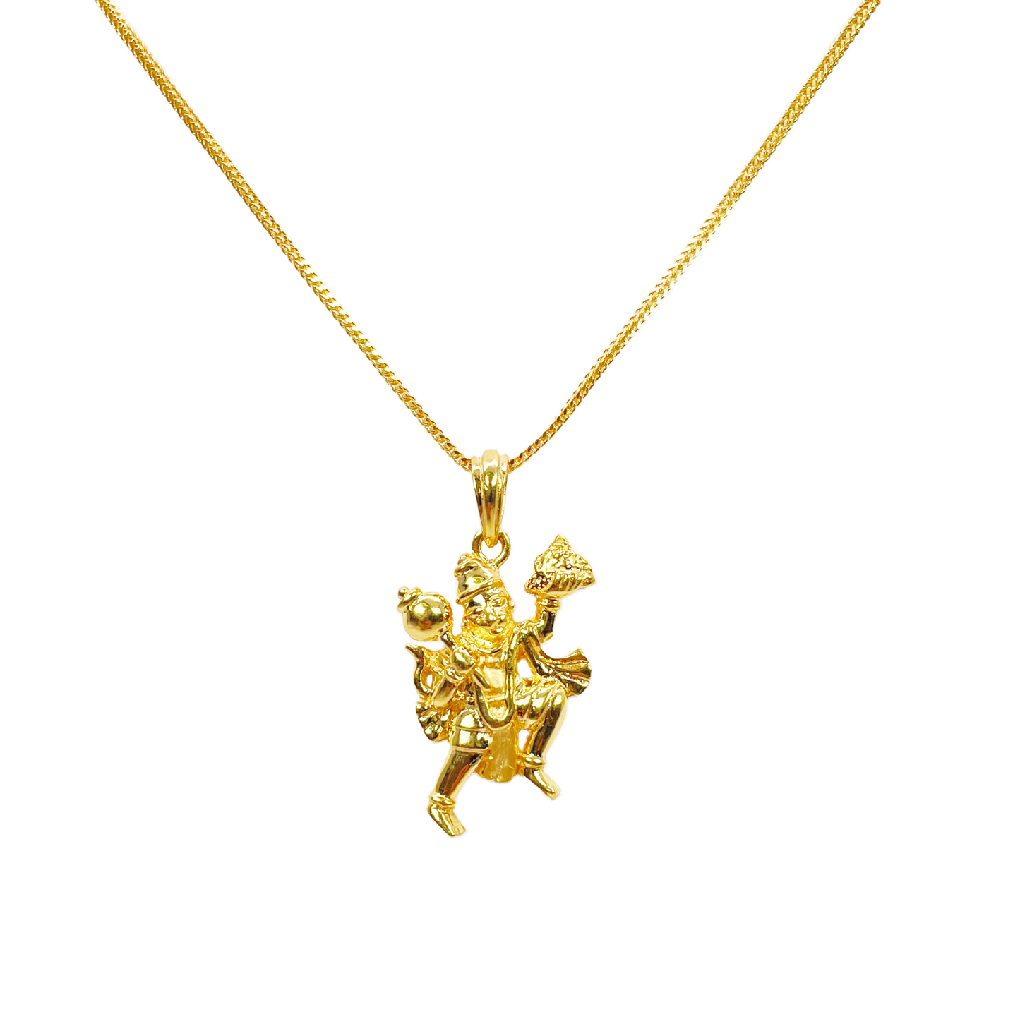 22ct Yellow Gold High Polished Hanuman Pendant 30mm Length