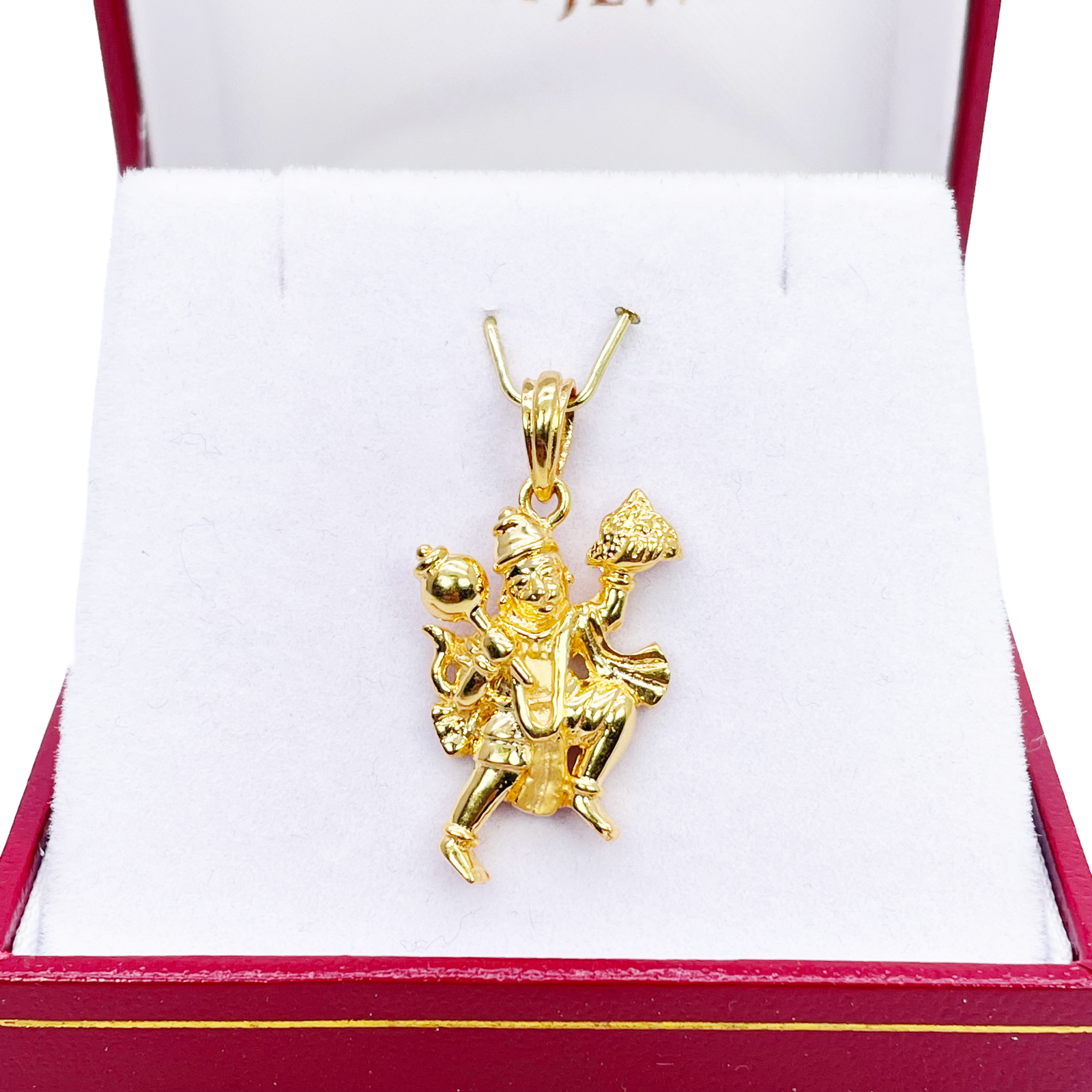 22ct Yellow Gold High Polished Hanuman Pendant 30mm Length