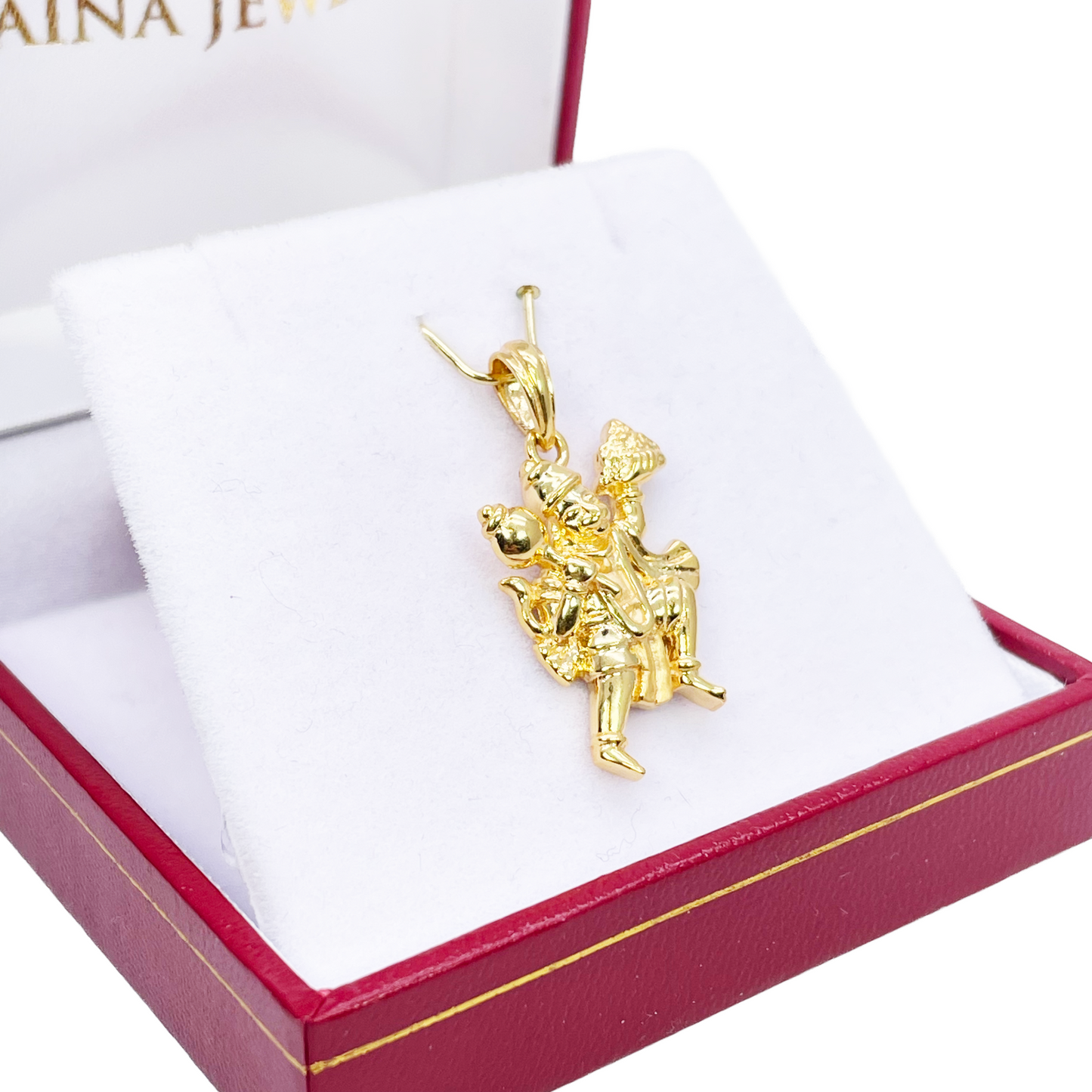 22ct Yellow Gold High Polished Hanuman Pendant 30mm Length