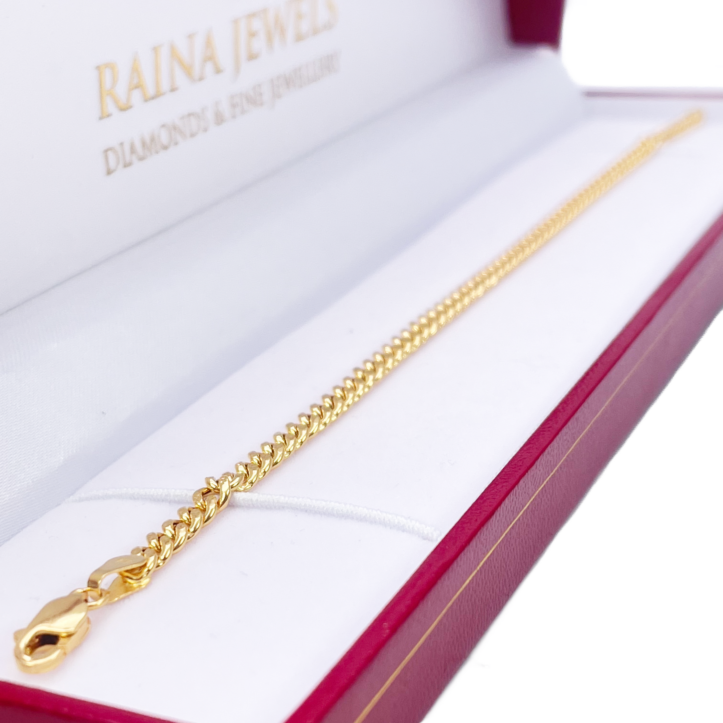 22ct Yellow Gold Curb Link High Polished Plain Bracelet 8 inches