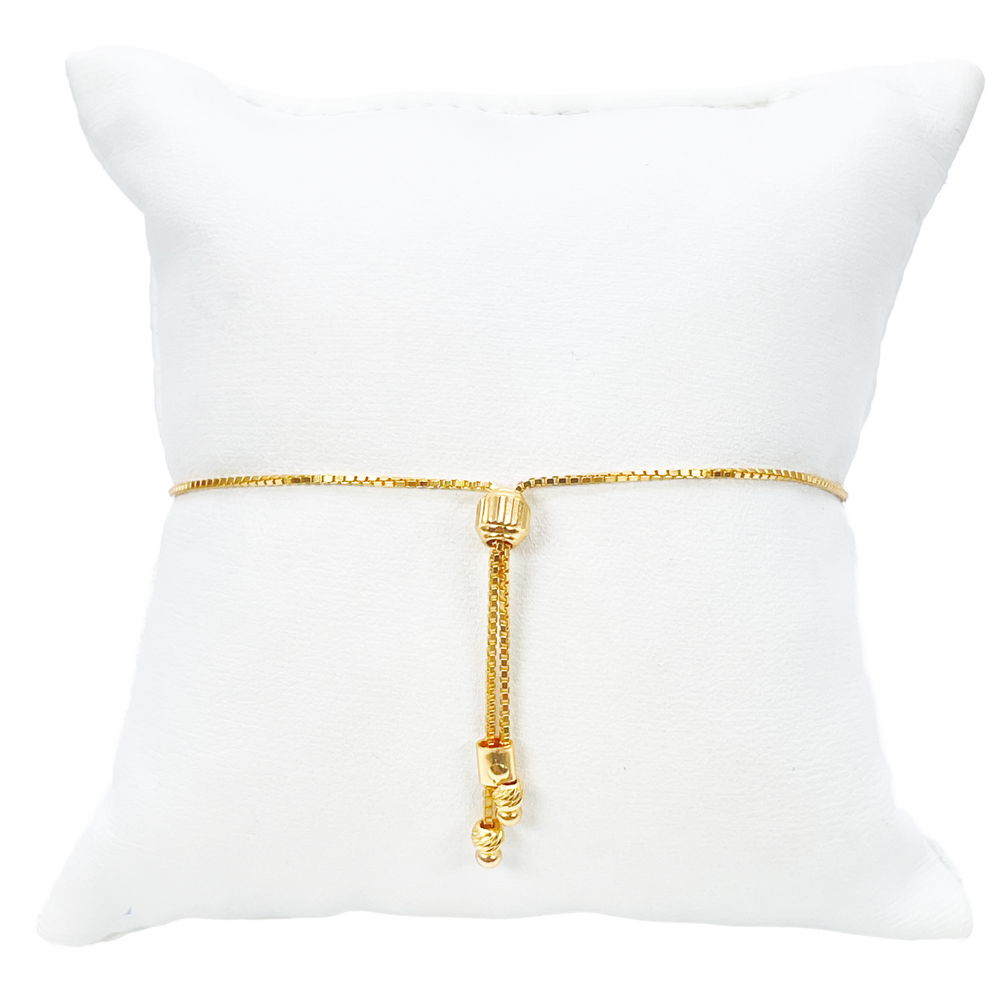 22ct Yellow Gold Diamond Cut High Polished Beaded Drawstring Bolo Bracelet