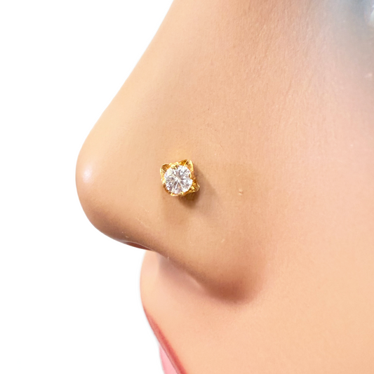 22ct Yellow Gold Nose Stud/Pin, Tragus, Helix Or 2nd Lobe Stud 3.0mm Width