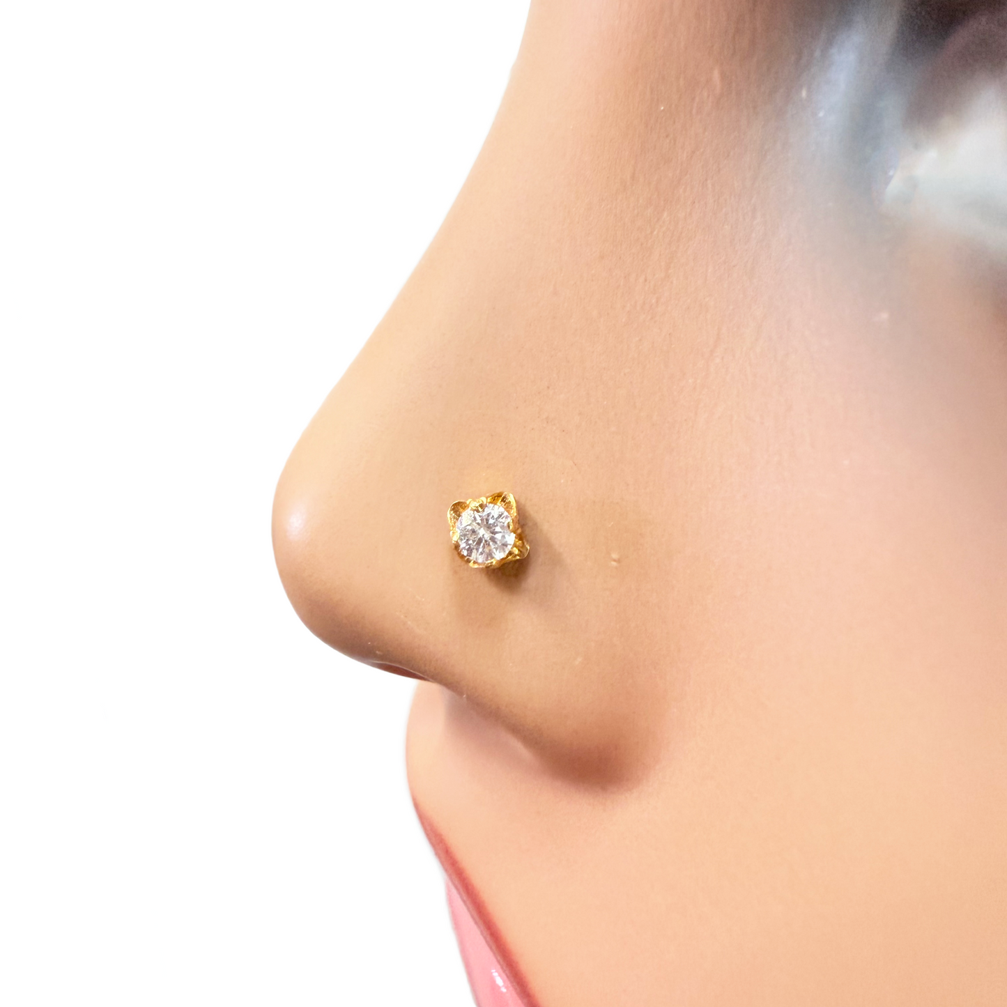 22ct Yellow Gold Nose Stud/Pin, Tragus, Helix Or 2nd Lobe Stud 3.0mm Width