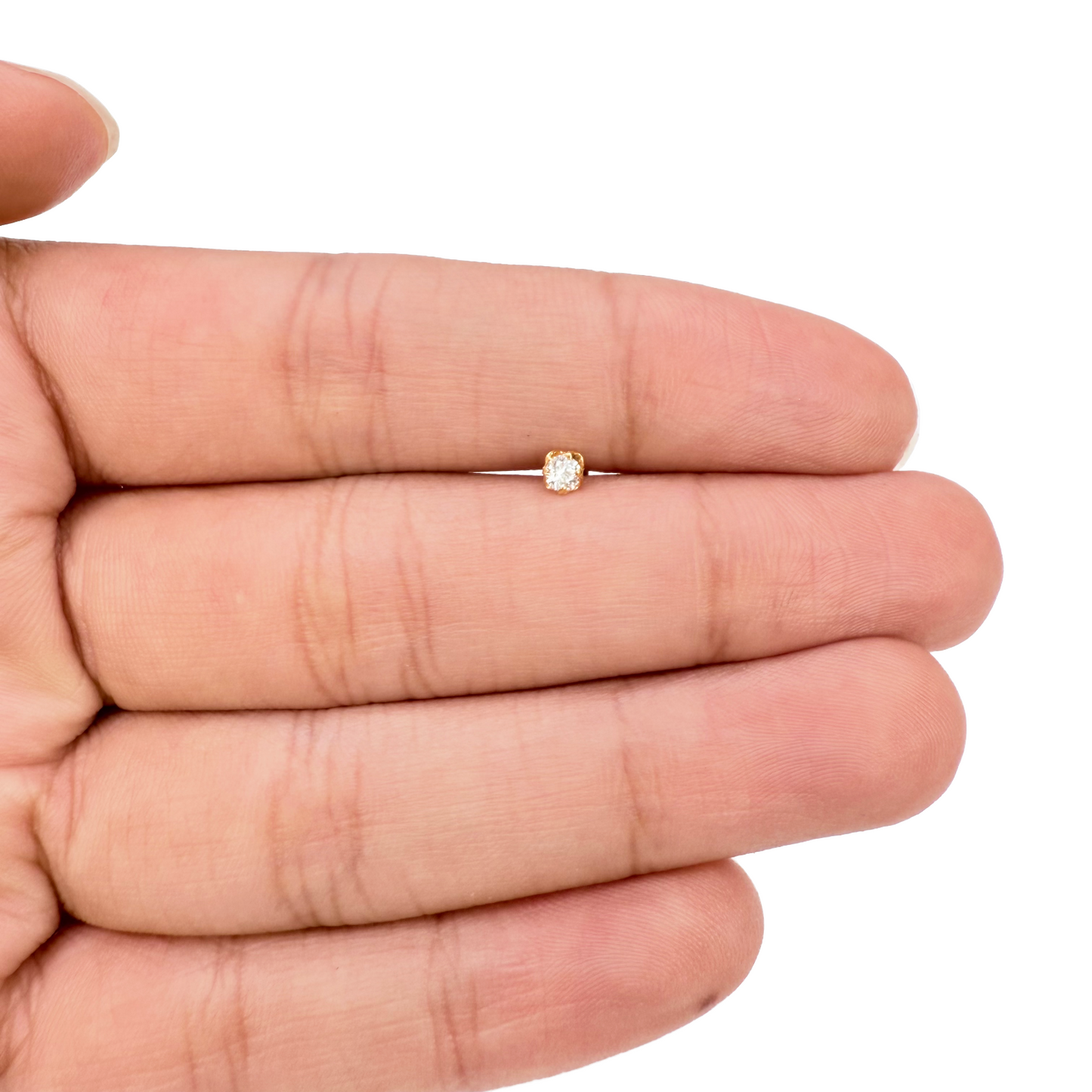 22ct Yellow Gold Nose Stud/Pin, Tragus, Helix Or 2nd Lobe Stud 2.5mm Width
