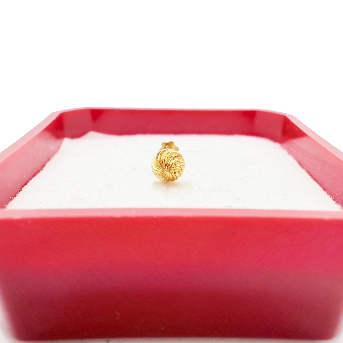 22ct Yellow Gold Diamond Cut Swirl For Nose Stud/Pin, Tragus & Helix 3.6mm Width