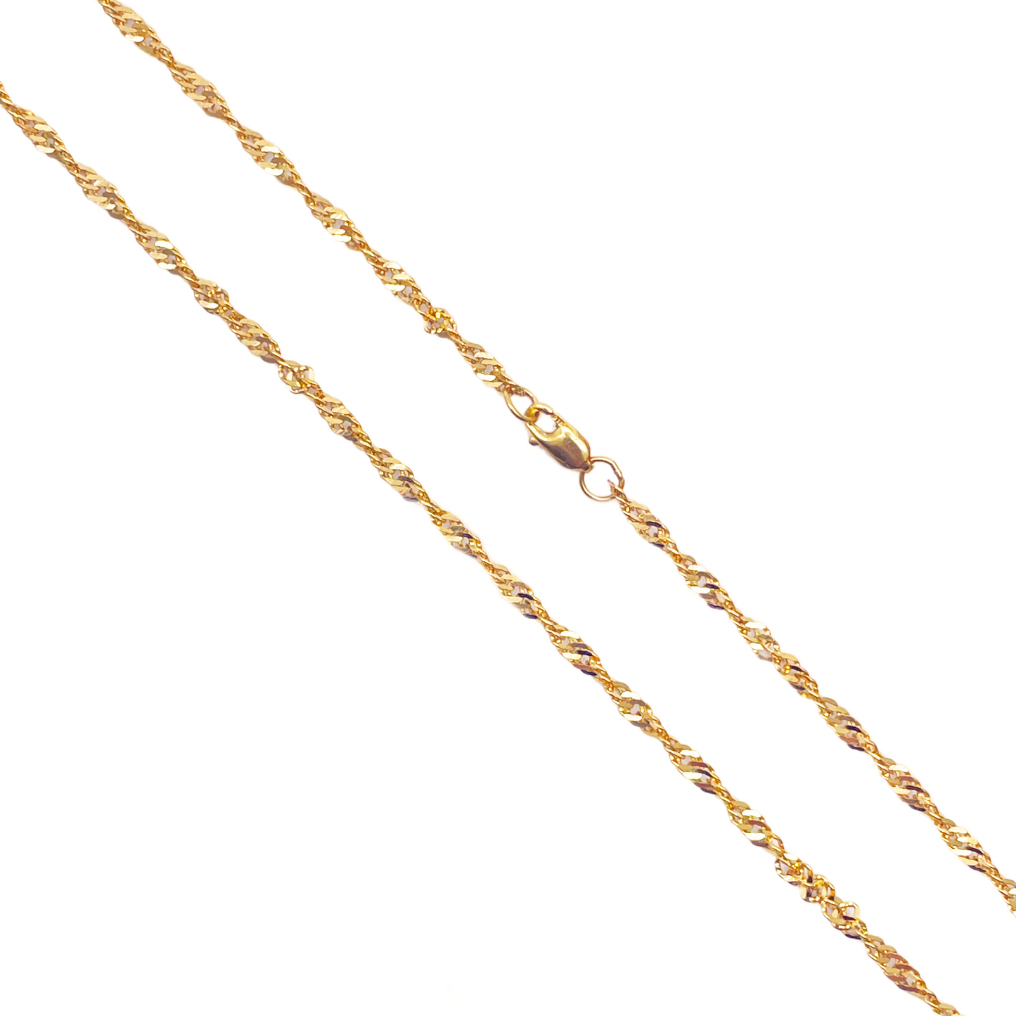 22ct Yellow Gold Fancy Twisted Ripple Chain Necklace 22 inches 2 mm Width