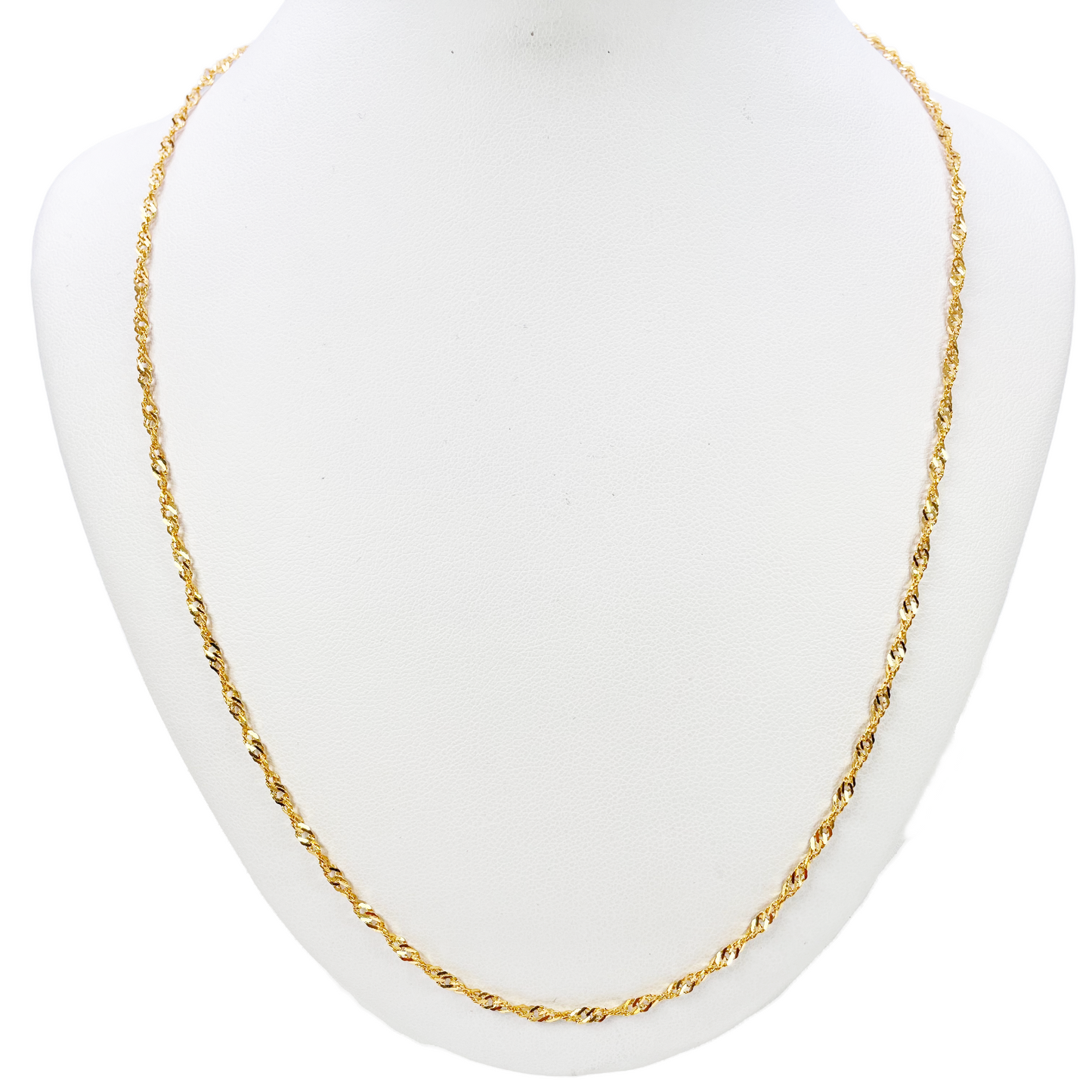 22ct Yellow Gold Fancy Twisted Ripple Chain Necklace 22 inches 2 mm Width