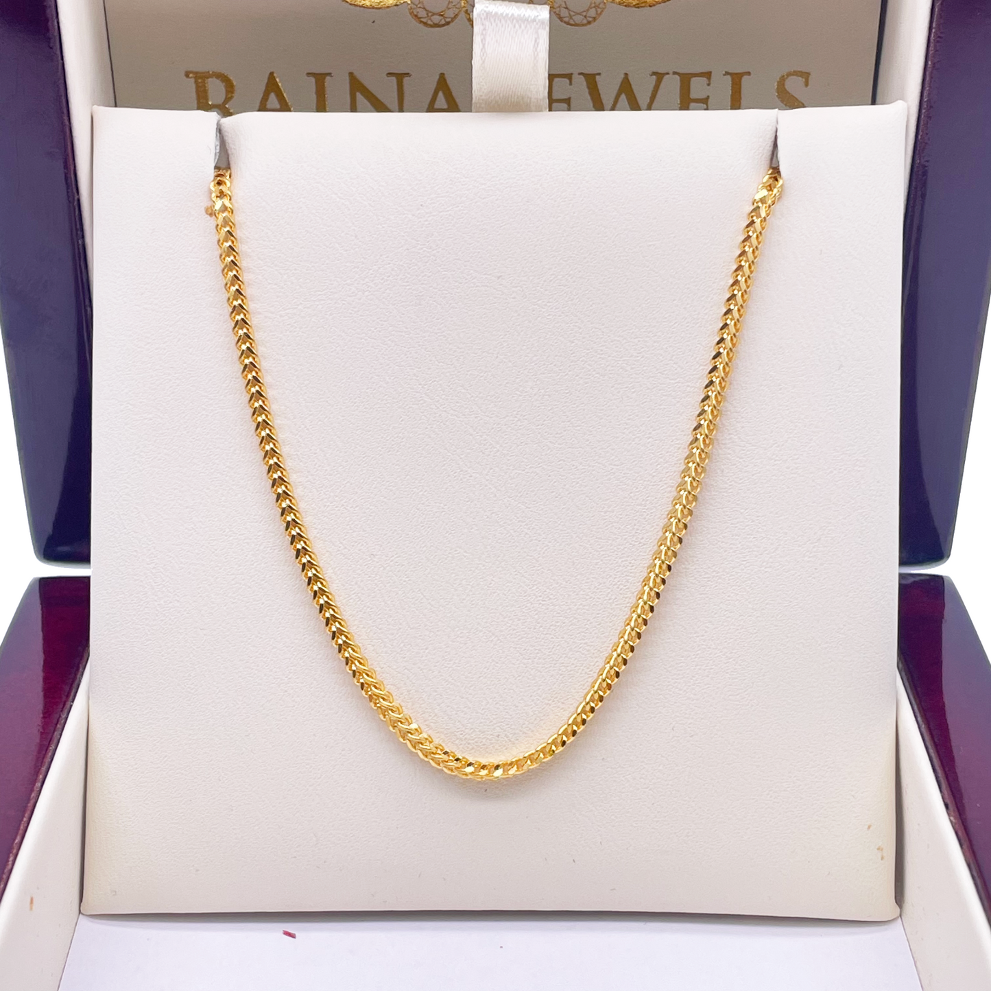 22ct Yellow Gold Foxtail Chain Necklace 22 Inches 2.0mm Width