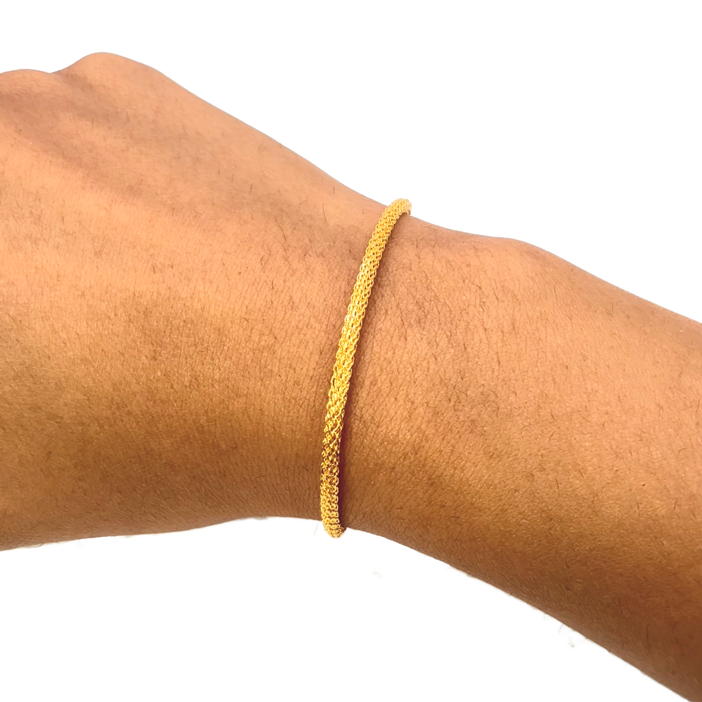 22ct Yellow Gold High Polished Rounded Chain Link Bracelet 2.4mm Width