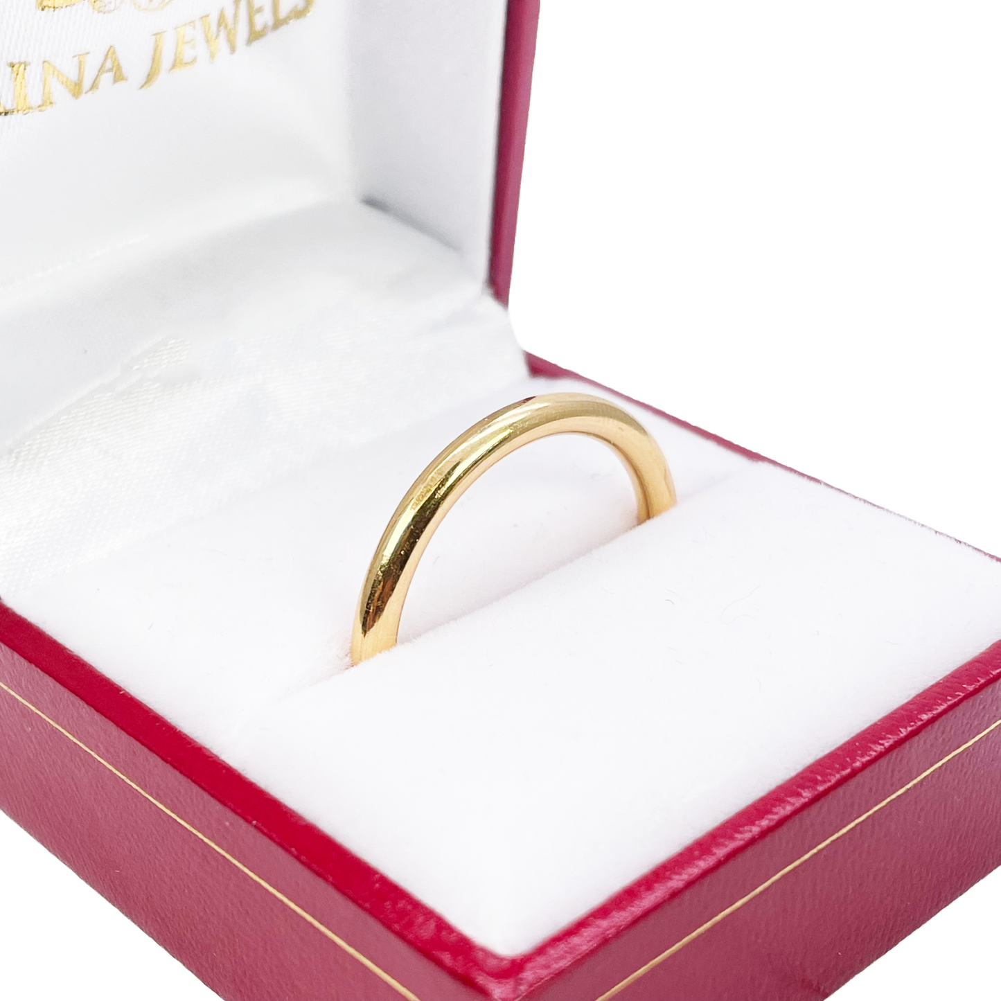 22ct Yellow Gold Plain High Polished Wire Band Ring 2.5mm