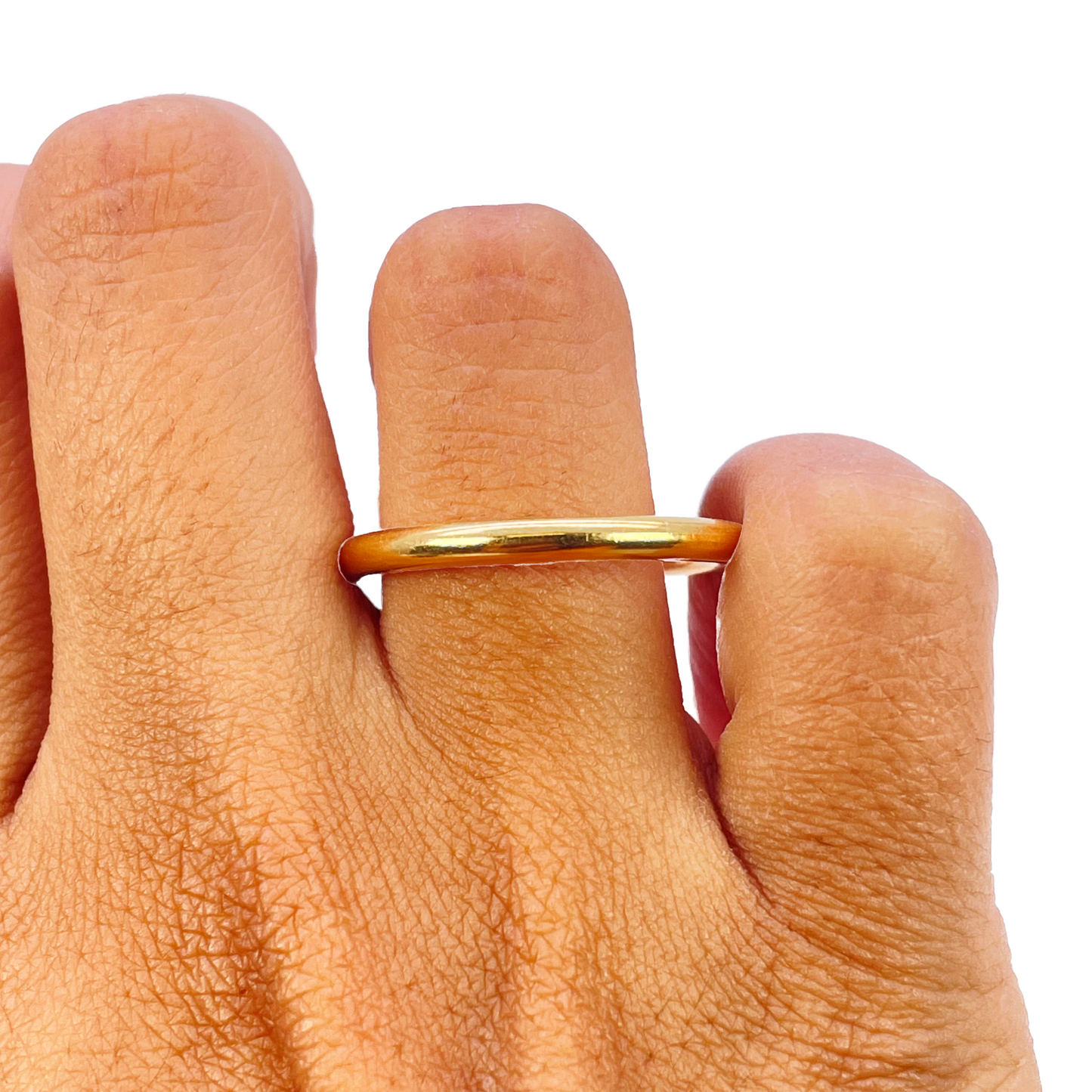 22ct Yellow Gold Plain High Polished Wire Band Ring 2.5mm