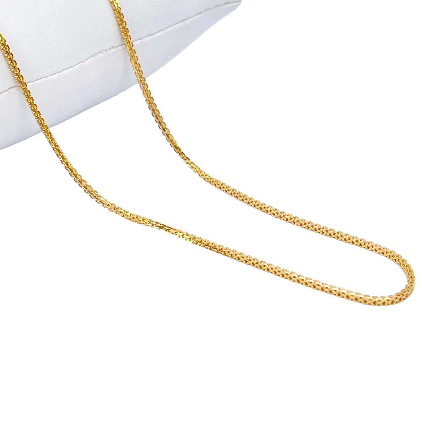 22ct Yellow Gold Solid Double Cable Trace Chain Necklace 20.5 Inches 1.2mm Width