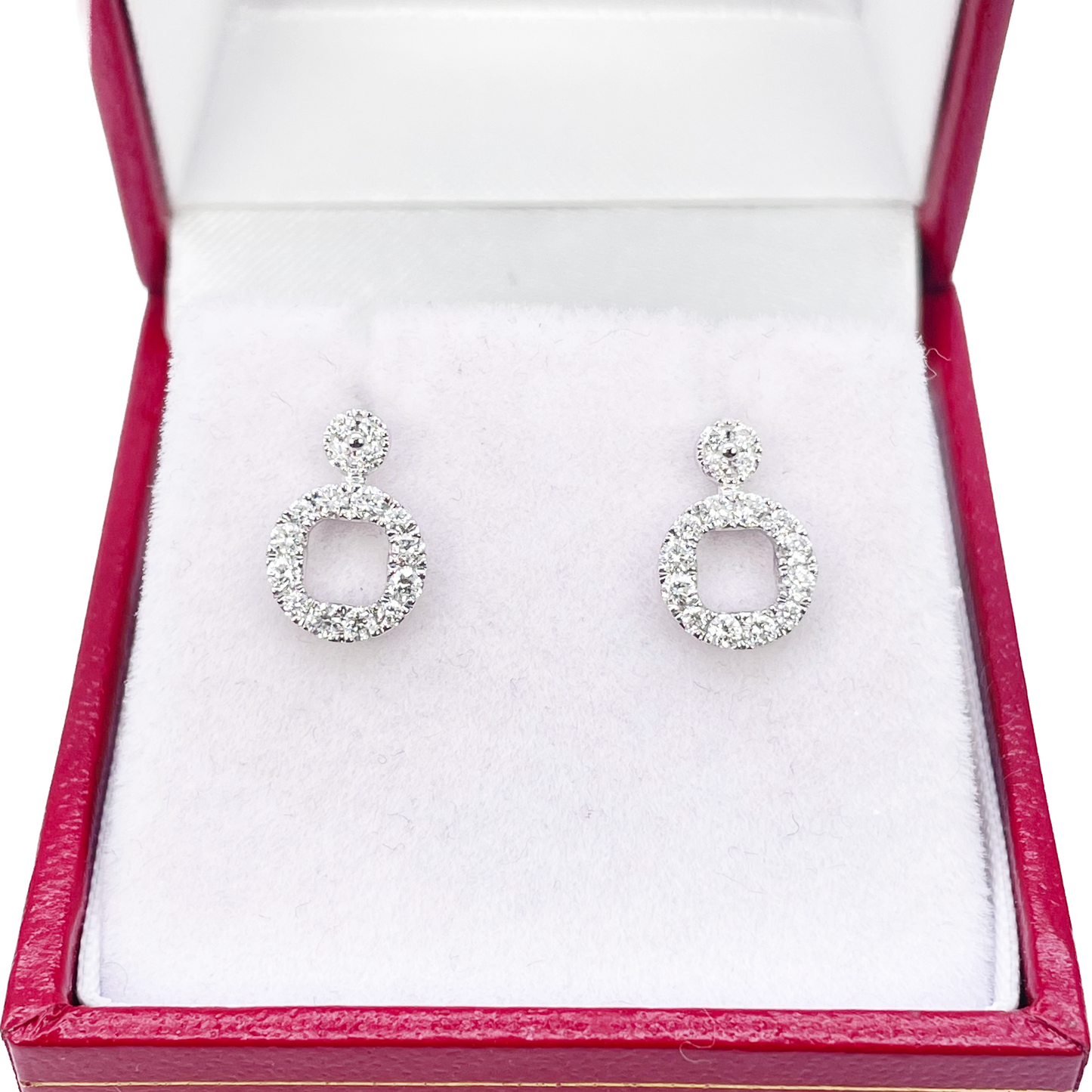18ct White Gold Natural Diamond Circle of Life Pave Stud Earrings 0.30ct