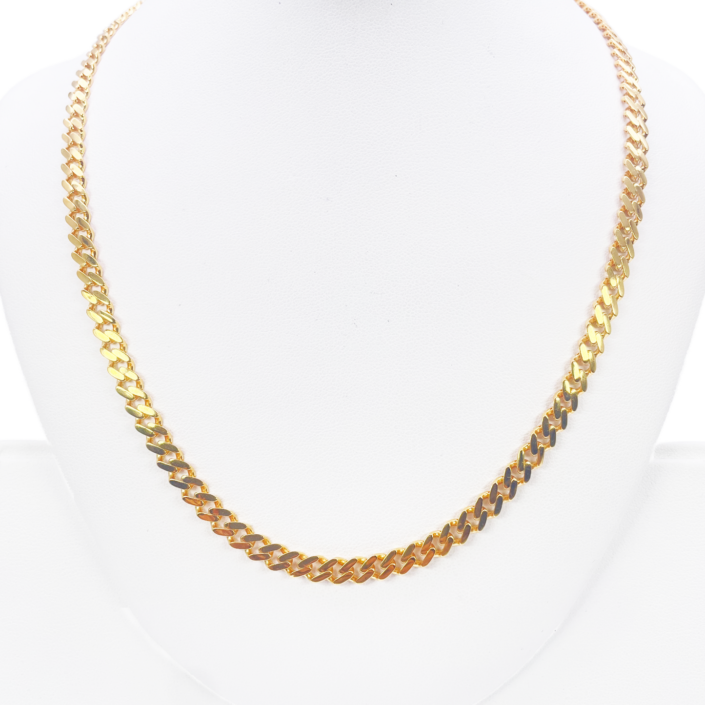 22ct Gold Cuban Link Curb Lightweight Chain Necklace 24 Inches 5.3mm Width