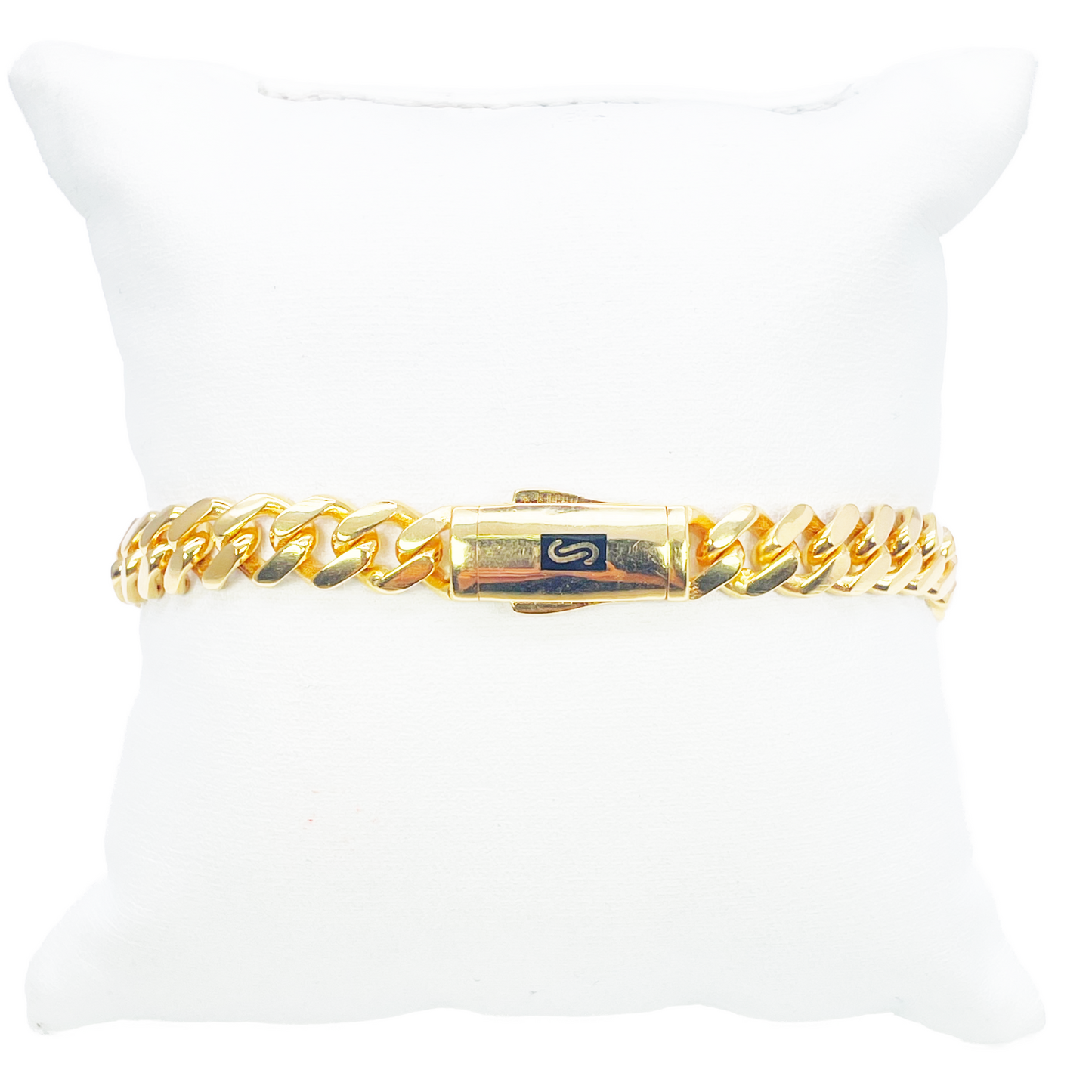 22ct Gold Cuban Bracelet Curb Link Lightweight 8 Inches 7.6mm Wide
