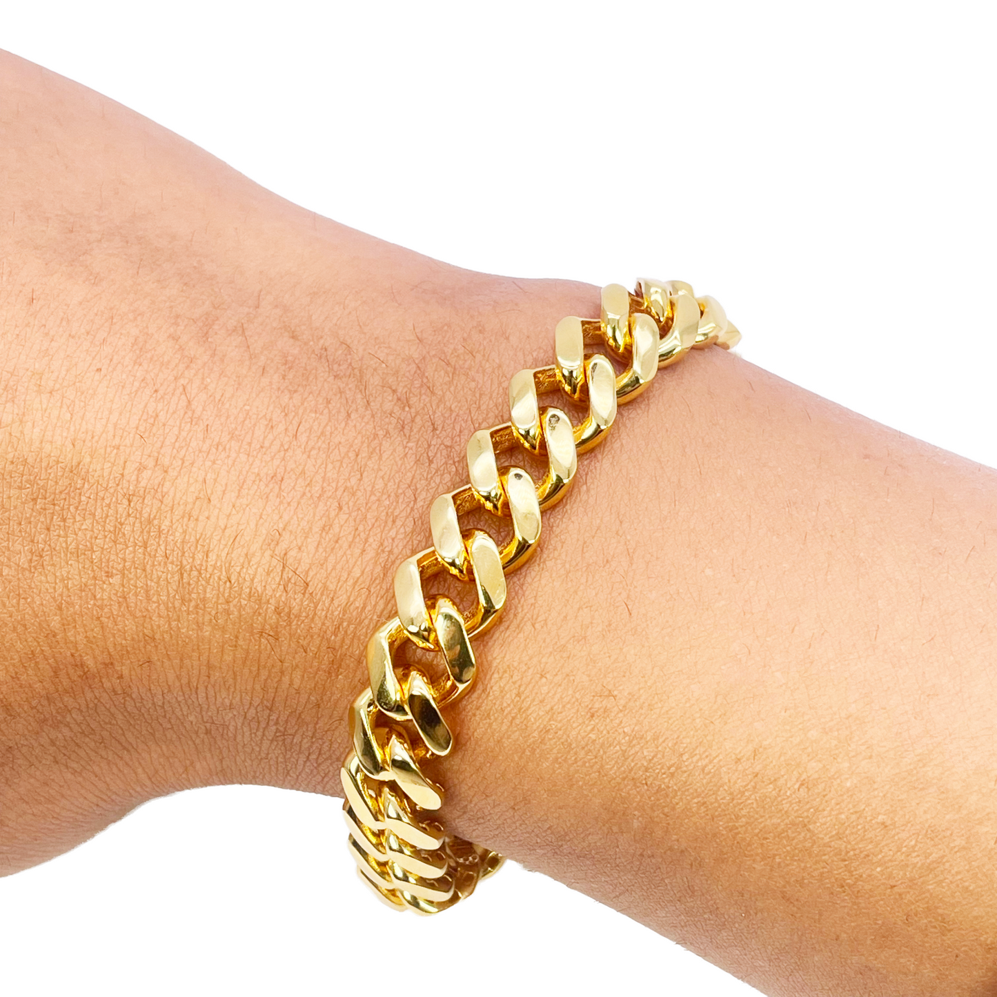 22ct Gold Cuban Bracelet Curb Link Lightweight 8 Inches 9.5 mm Wide