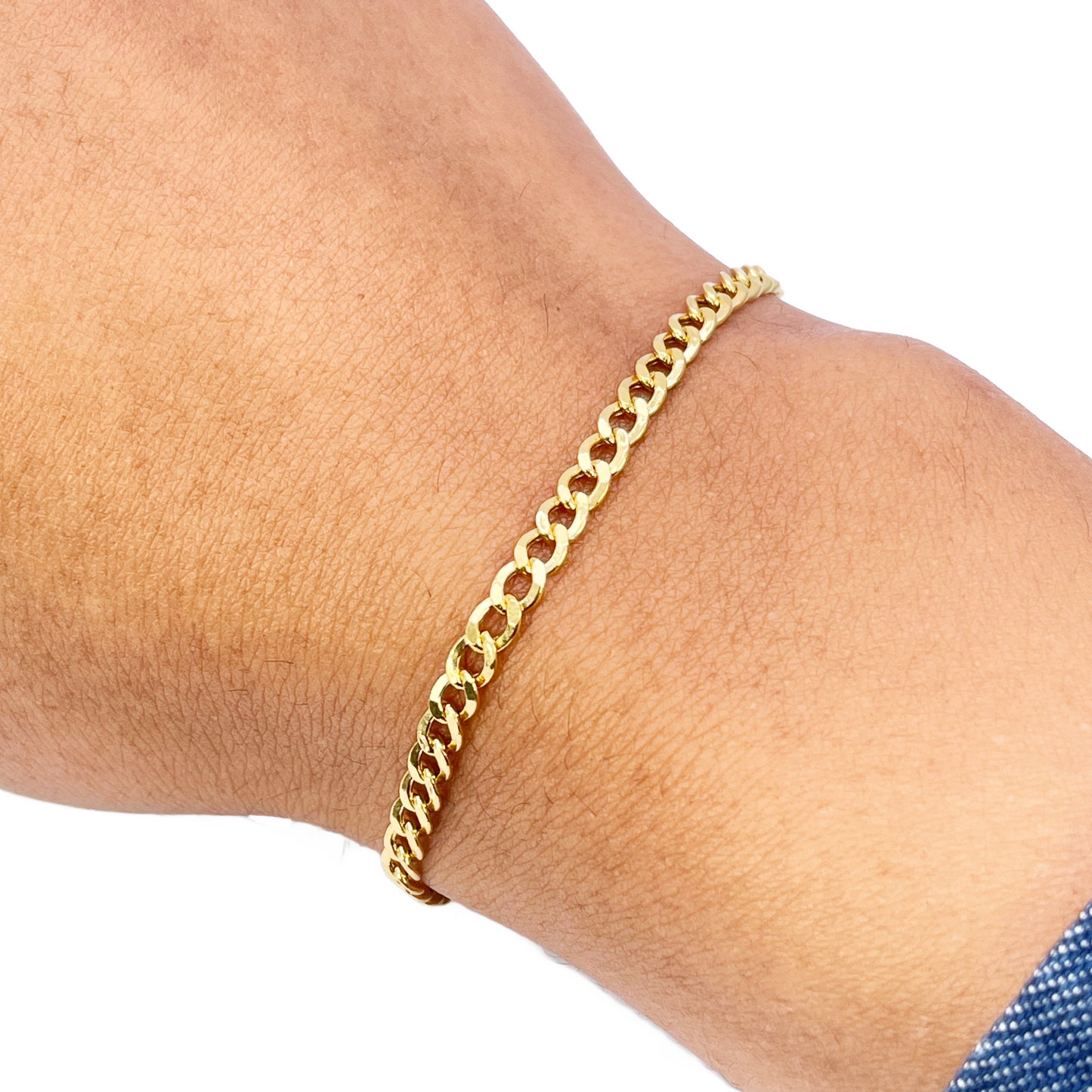 22ct Gold Kids Bracelet Curb link 5.7 Inches 3.4mm Width