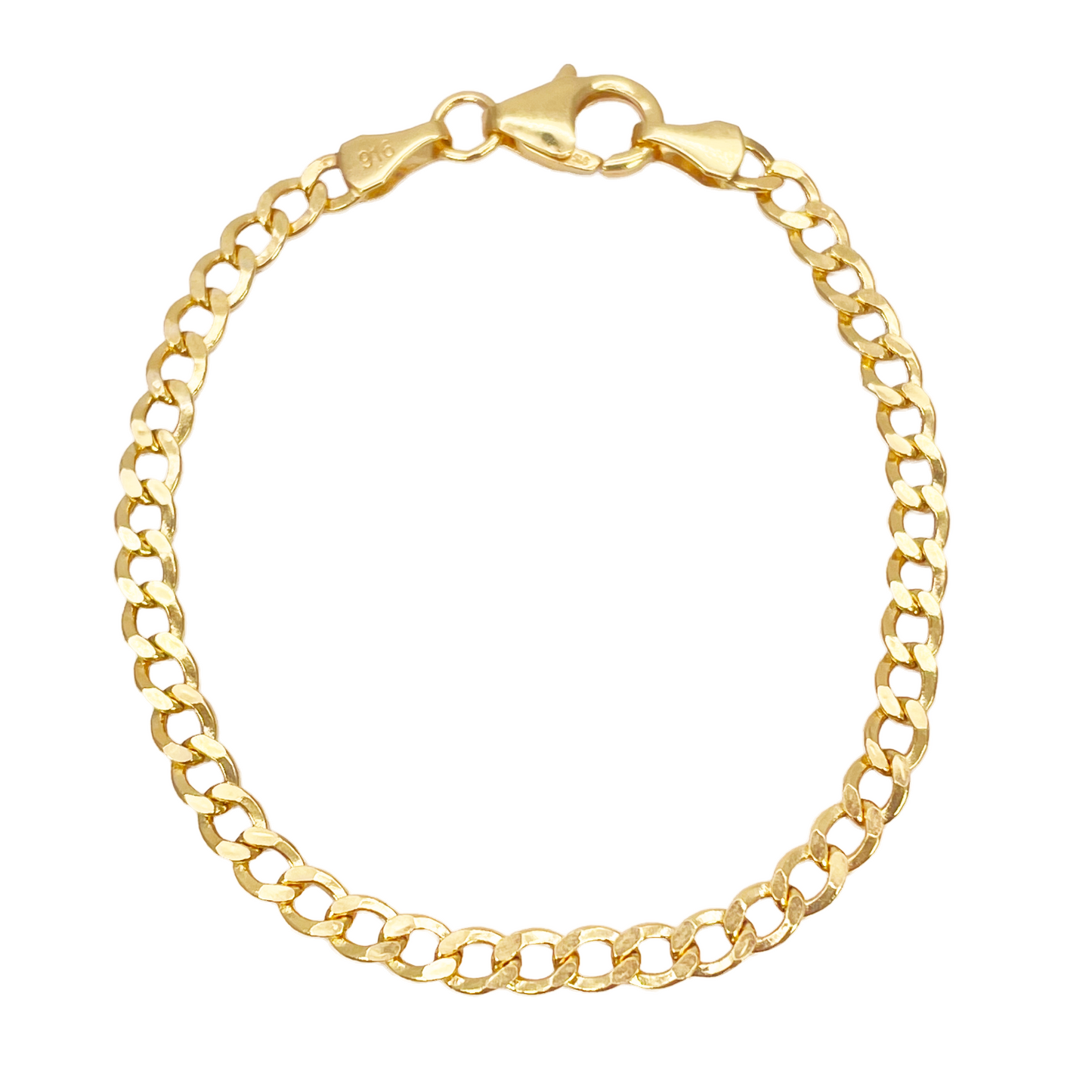 22ct Gold Kids Bracelet Curb link 5.7 Inches 3.4mm Width