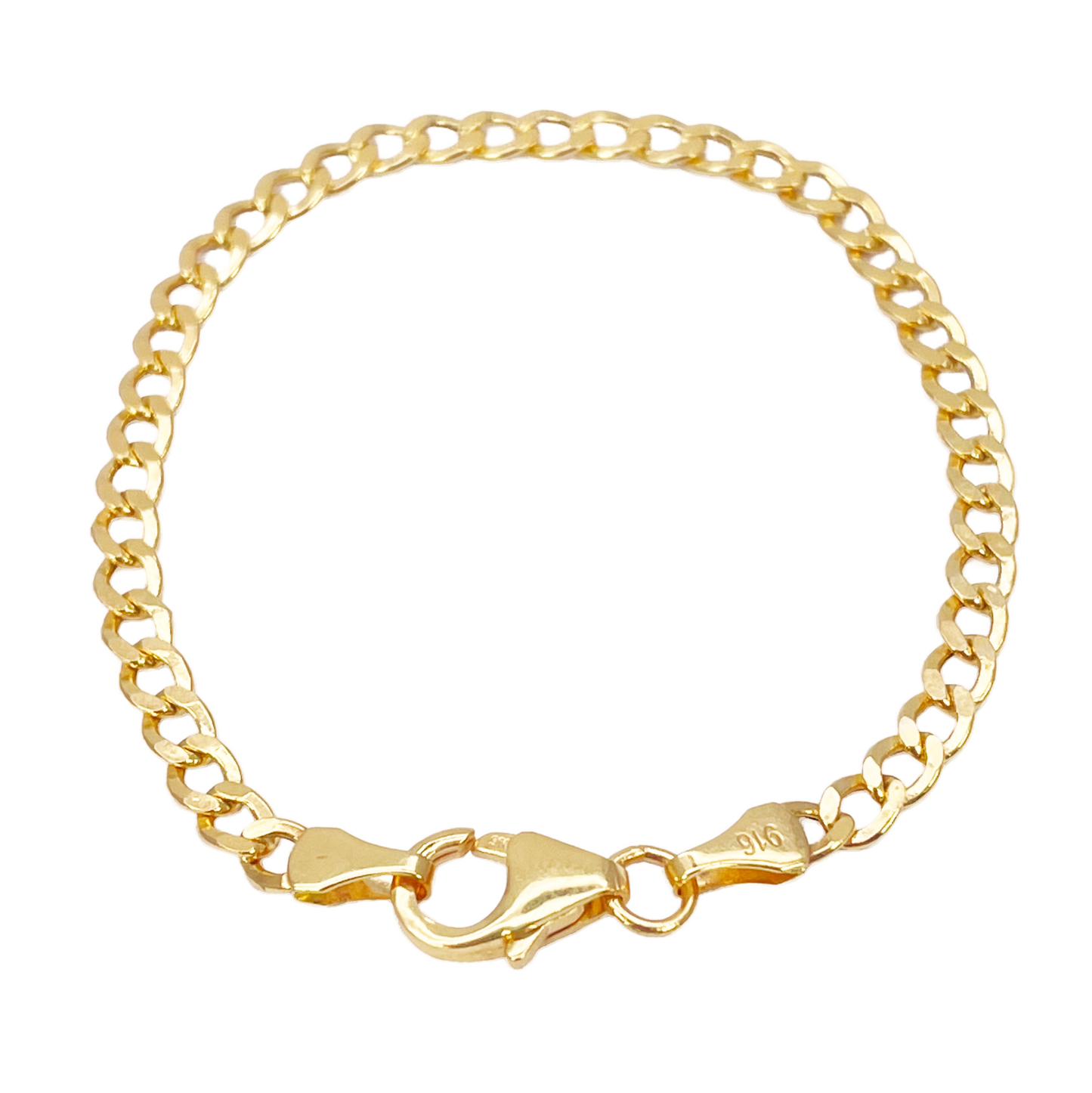 22ct Gold Kids Bracelet Curb link 5.7 Inches 3.4mm Width