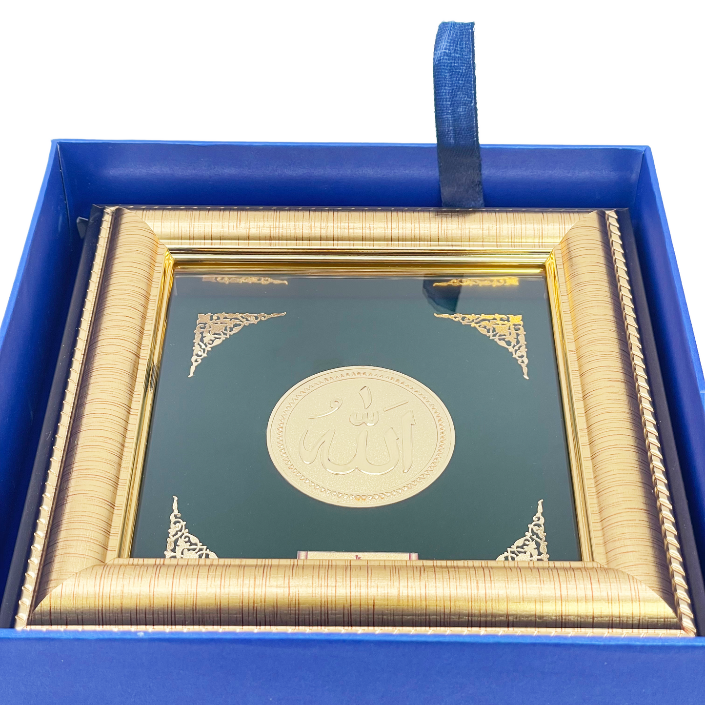 24ct Gold Allah Frame Pure Gold Leaf 16.51 x 16.51cm Diamond Bracelets