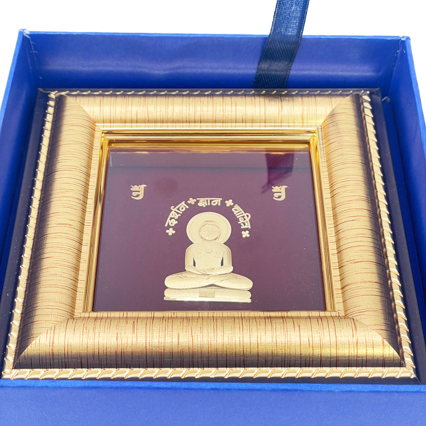 24ct Gold Mahavir Frame Pure Gold Leaf 12.7 x 12.7 cm Diamond Bracelets