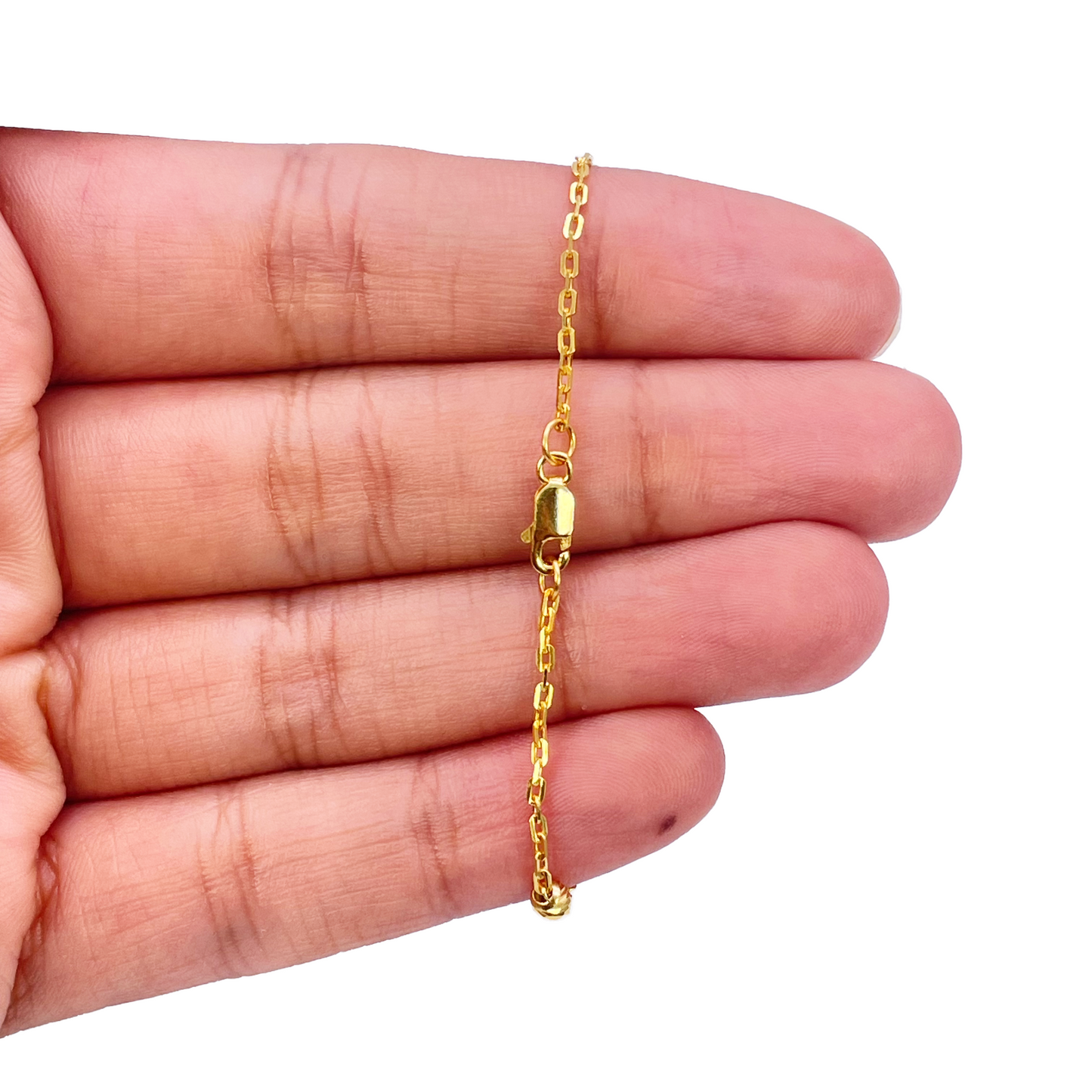 22ct Gold Baby Bracelet Diamond Cut Beads & Cable link Chain 5 Inches