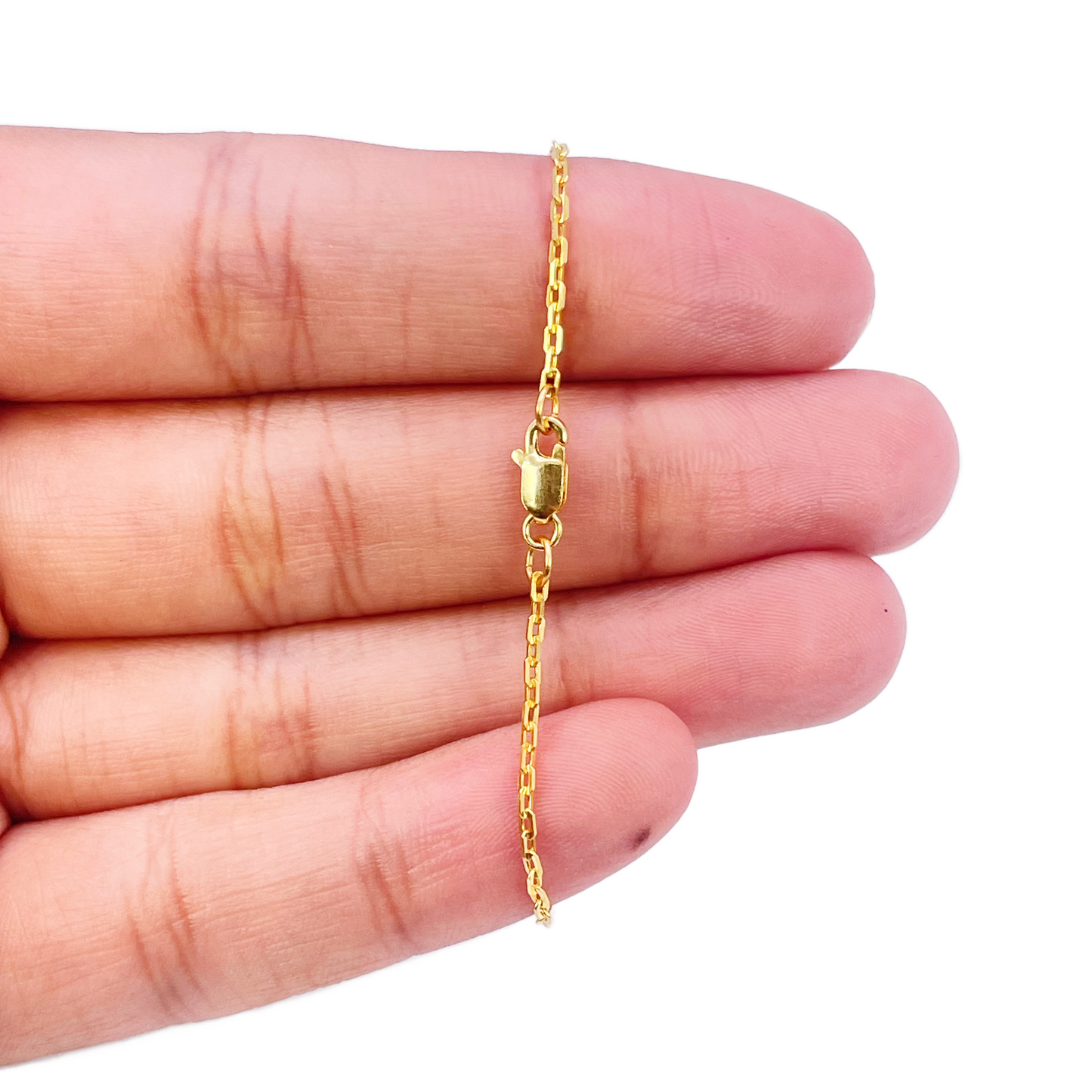 22ct Gold Baby Bracelet Five Diamond Cut Beads & Cable link Chain 5 Inches