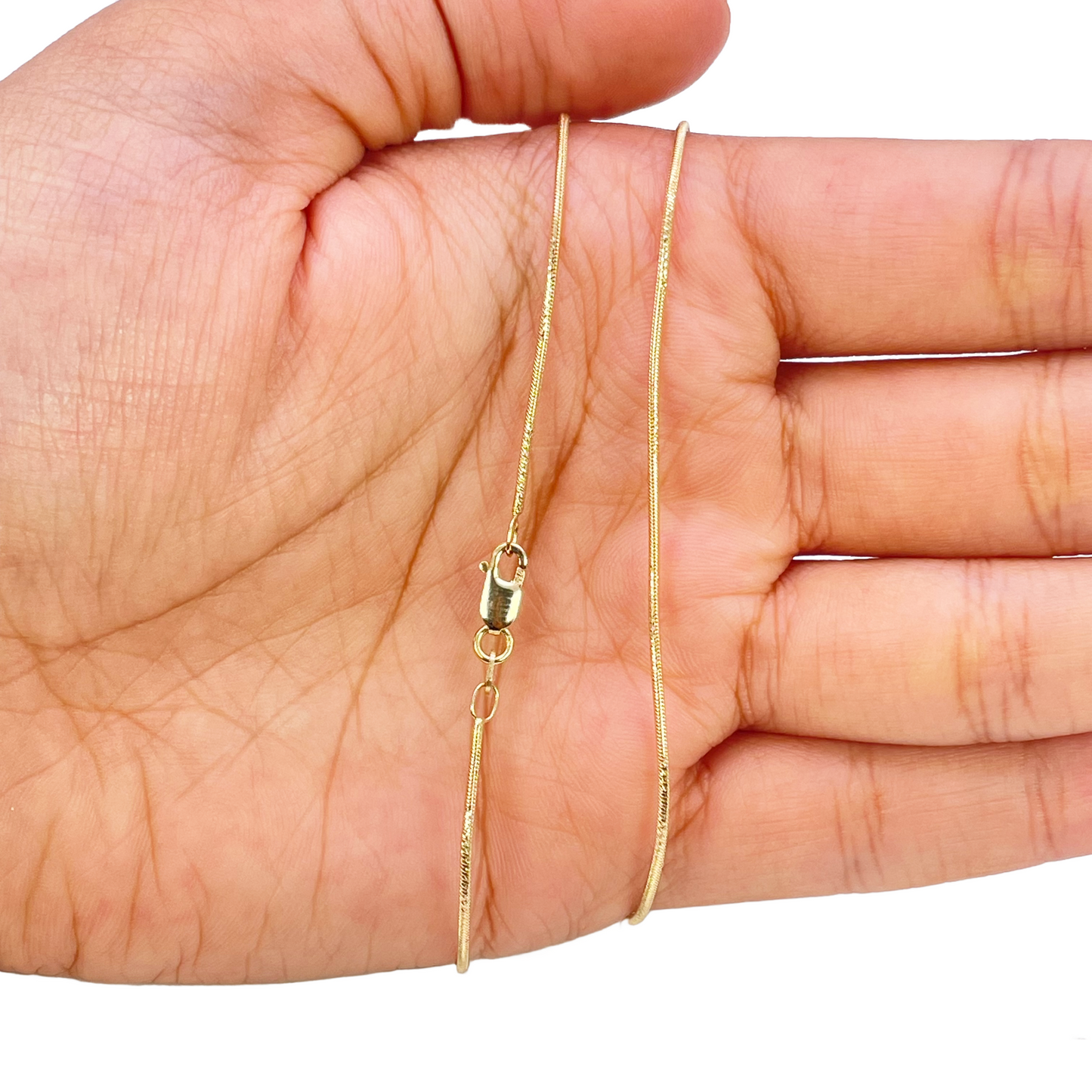 18ct Gold Snake Chain 16 Inches Necklace 1mm Width