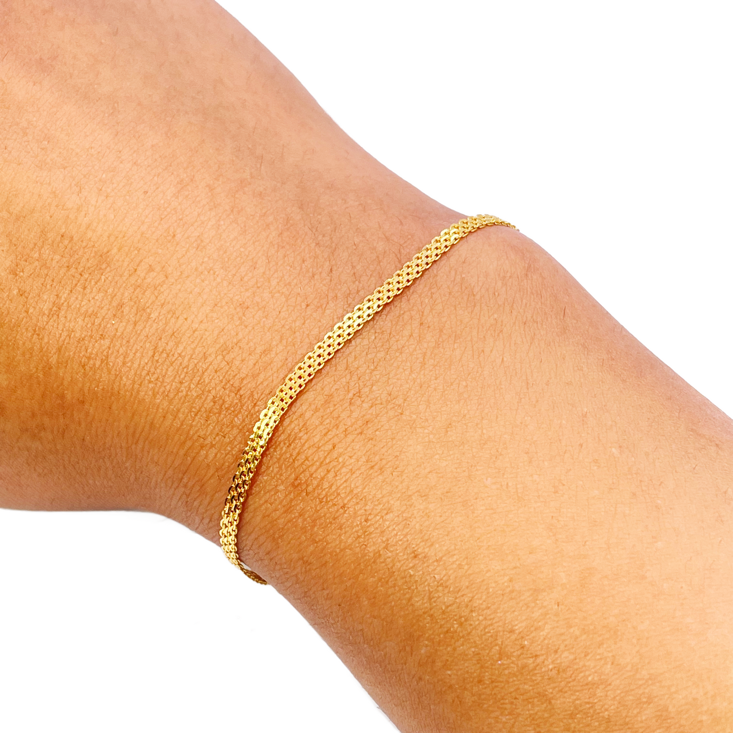 22ct Yellow Gold Flat High Polished Minimalist Bracelet 7 inches 2.3mm Wide