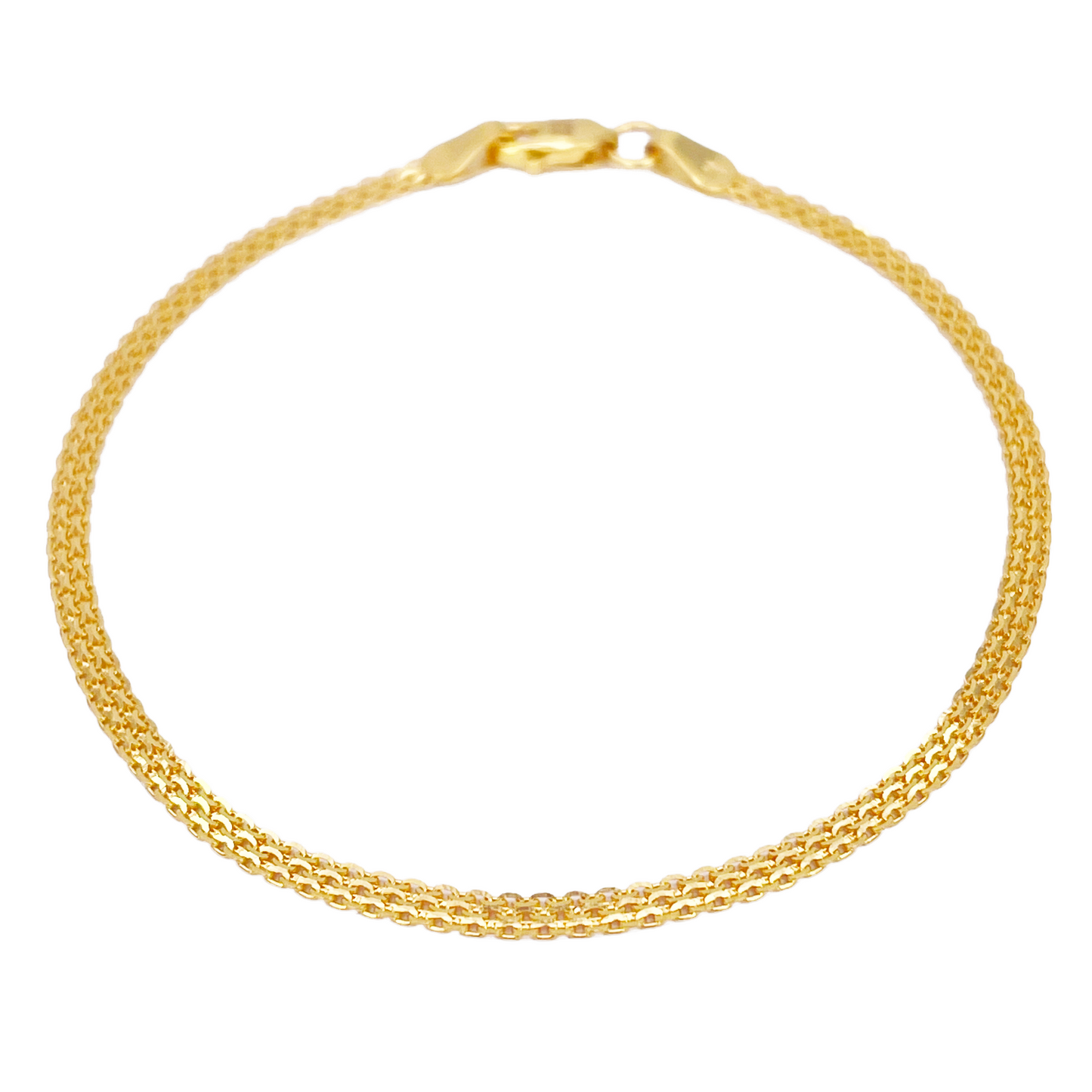 22ct Yellow Gold Flat High Polished Minimalist Bracelet 7 inches 2.3mm Wide