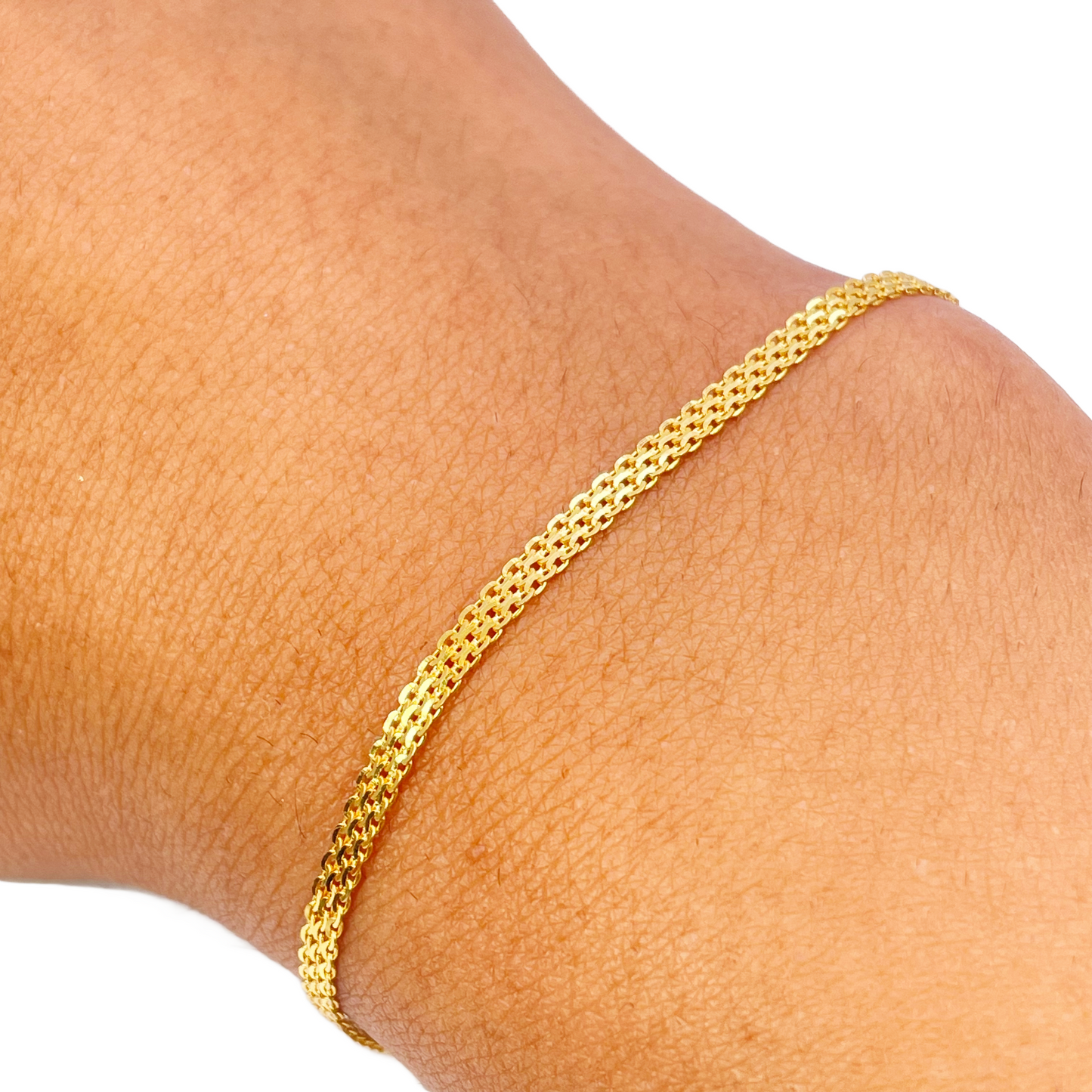 22ct Yellow Gold Flat High Polished Minimalist Bracelet 7 inches 2.3mm Wide